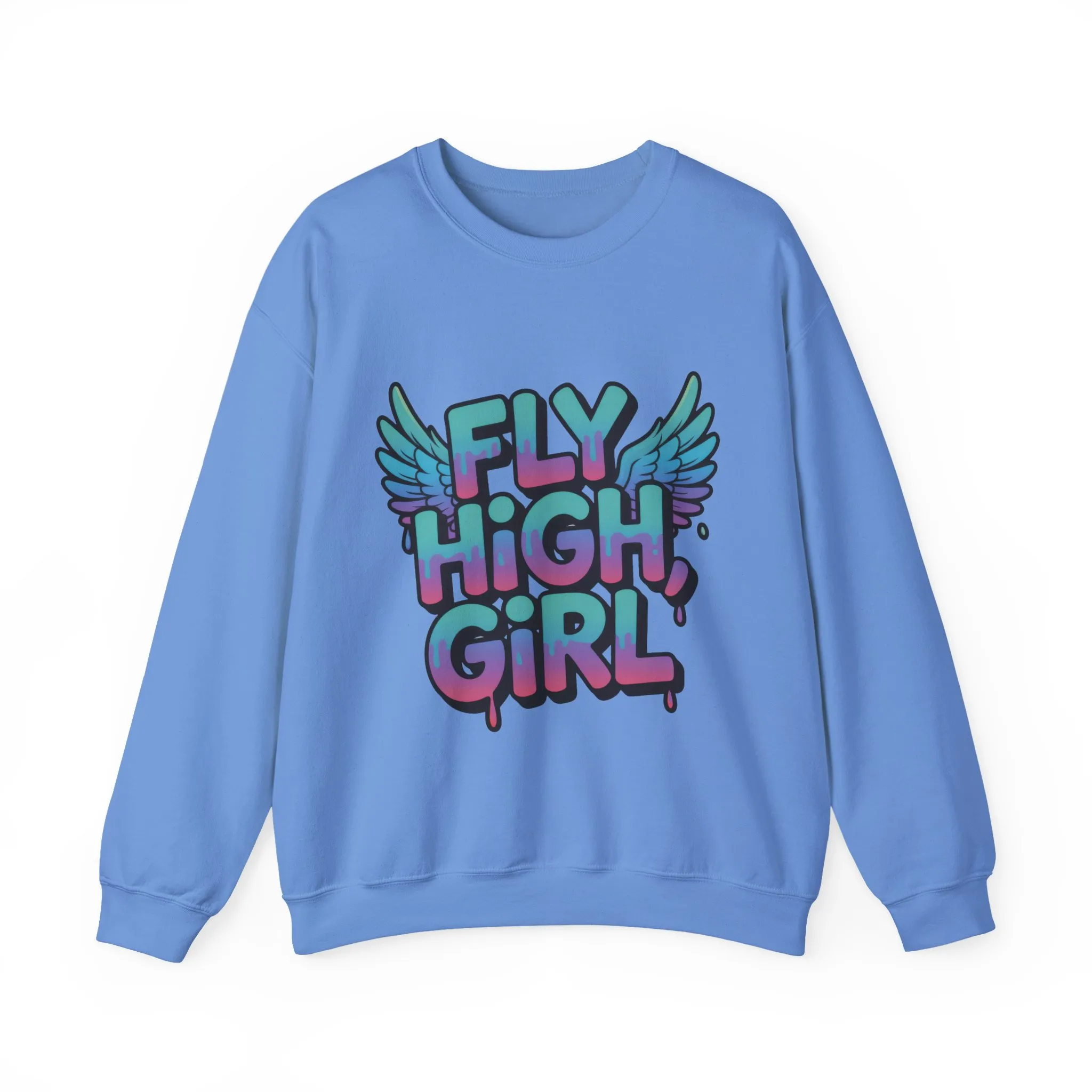 Women's Sweatshirt Fly High Girl, Graffiti Drip Angel Wings Streetwear Pullover Top - Image 13