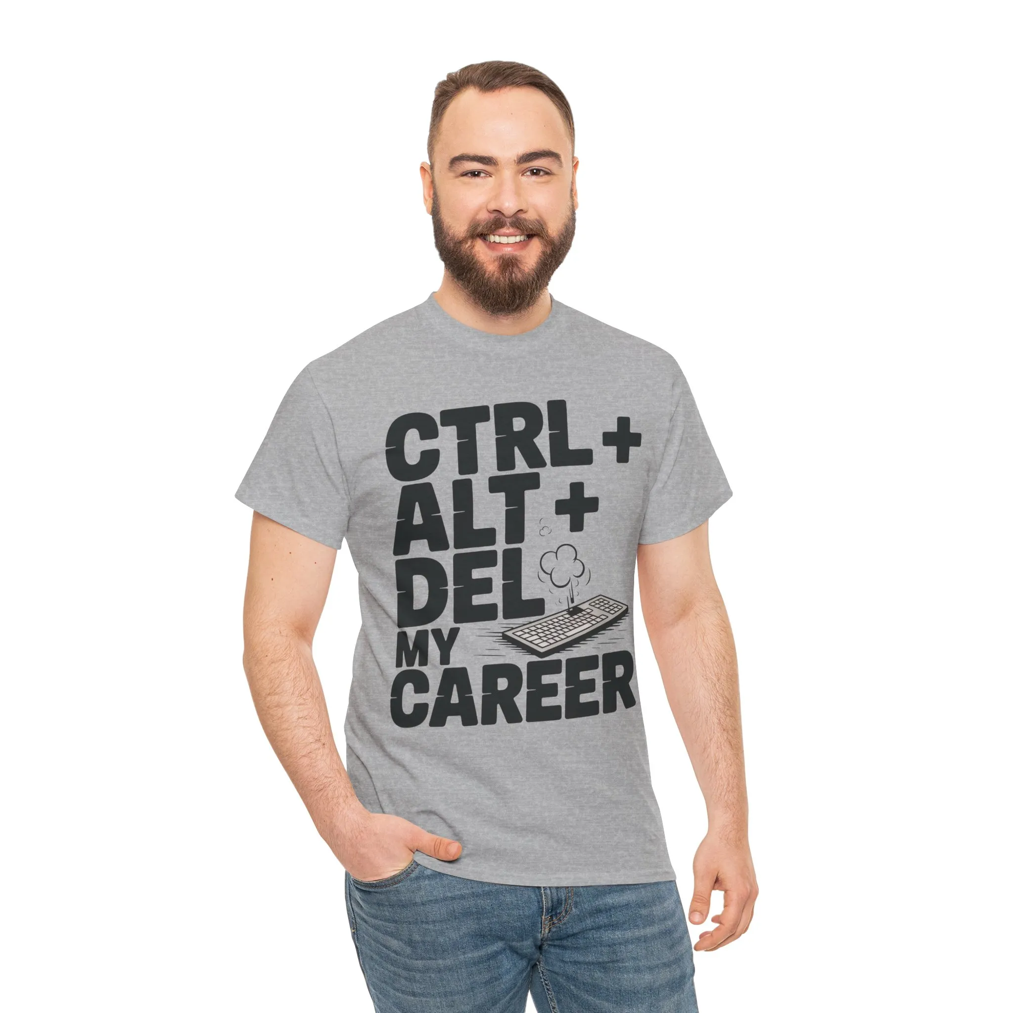 Men's Graphic Tee, Ctrl Alt Del My Career Shirt, Sarcastic Office Humor T-Shirt for Him - Image 8