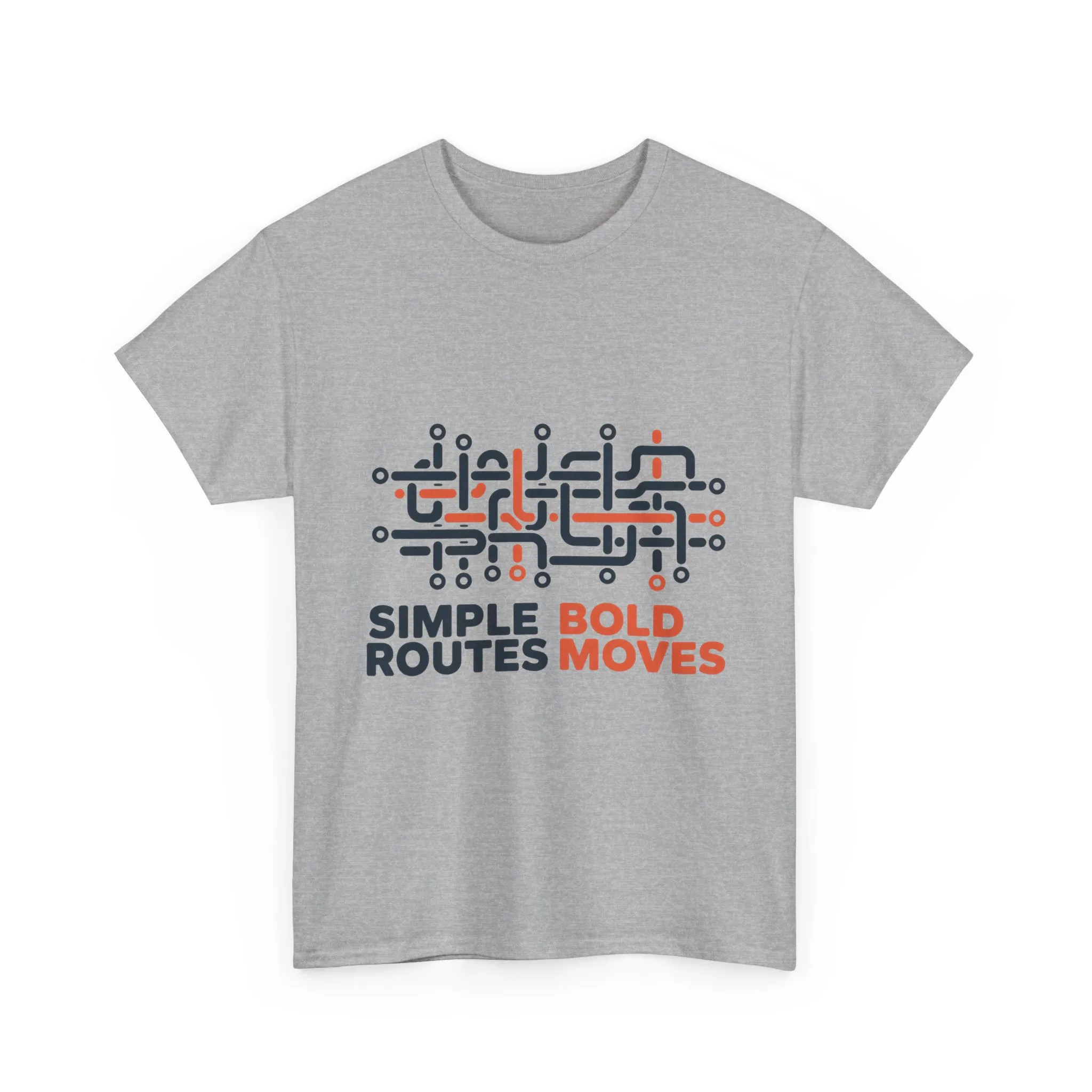 Simple Routes Bold Moves Mens T-Shirt, Minimal Urban Metro Map Graphic Tee - Image 4