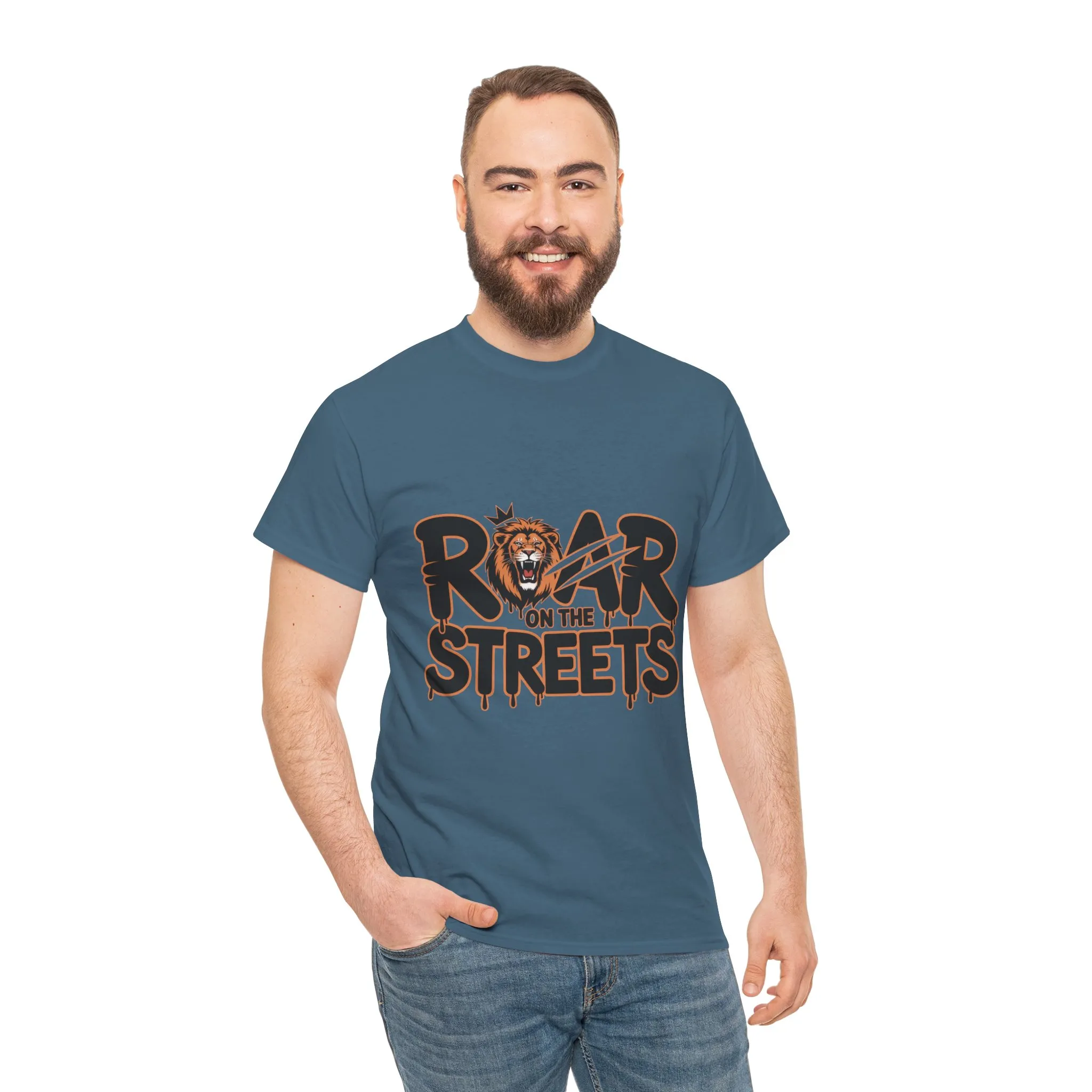 Roar on the Streets Lion Graphic Mens Urban T-Shirt, Lion Shirt, Street Vibe - Image 23