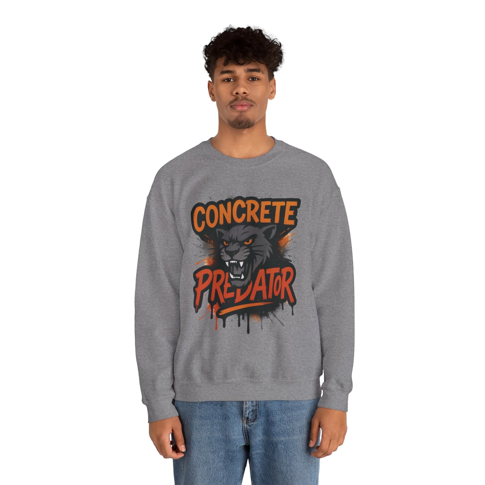 Mens Heavy Blend™ Crewneck Sweatshirt, Concrete Predator Mens Panther Crewneck Sweatshirt - Image 17