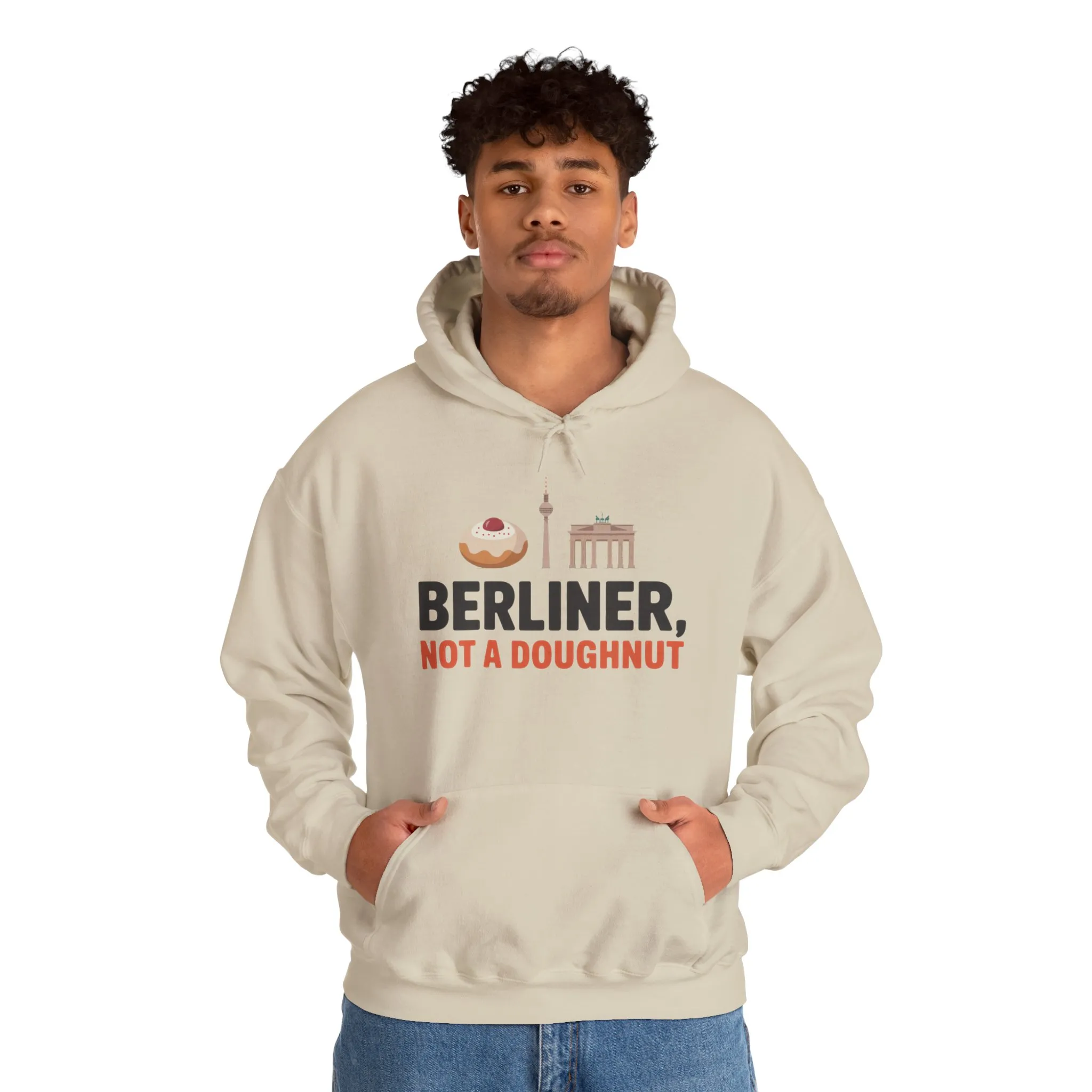 Mens Heavy Blend™ Hooded Sweatshirt, Berliner Not a Doughnut Funny Berlin Hoodie for Men - Image 11