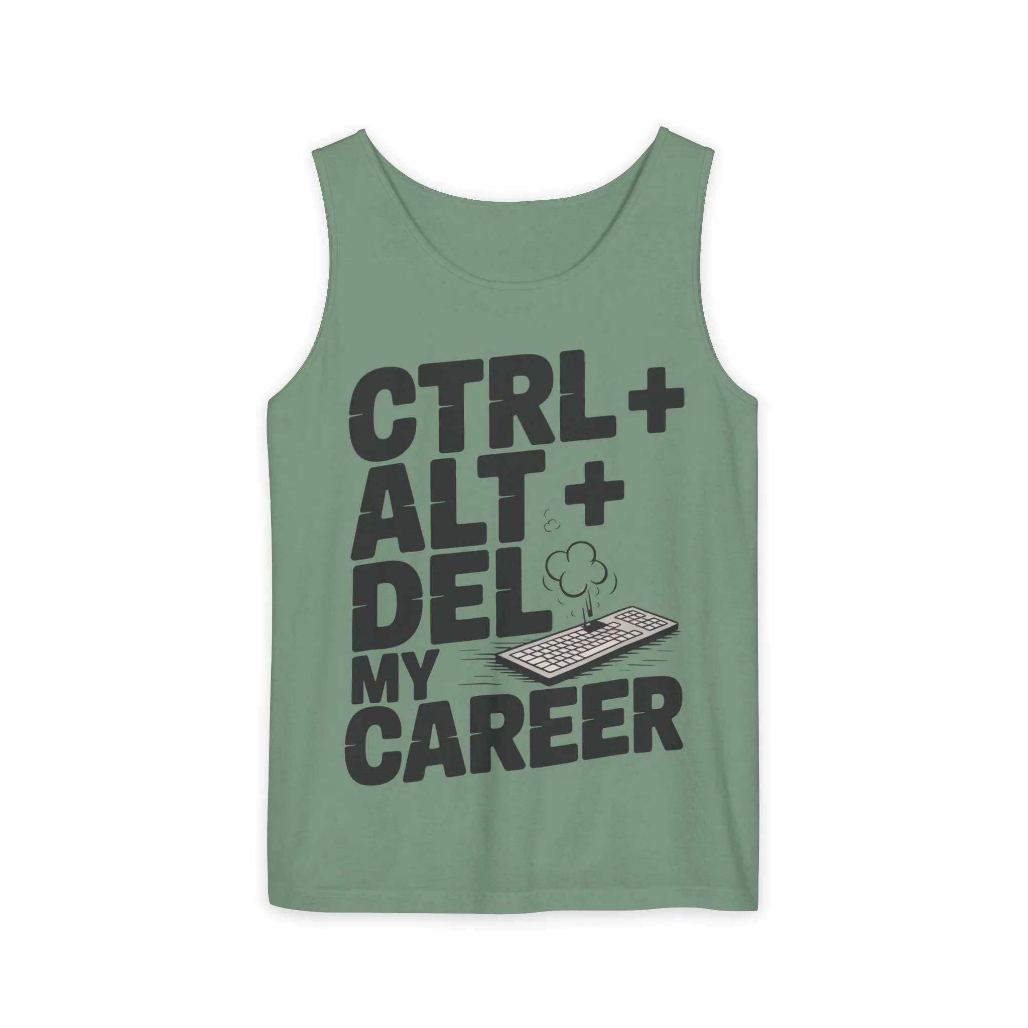 Ctrl Alt Del My Career Men's Tank Top, Funny Geek Sarcastic Office Humor Summer Shirt - Image 9