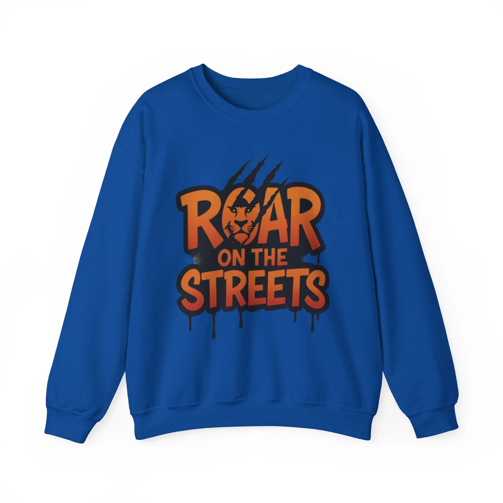 Mens Heavy Blend™ Crewneck Sweatshirt, Roar on the Streets Mens Lion Crewneck Sweatshirt - Image 2