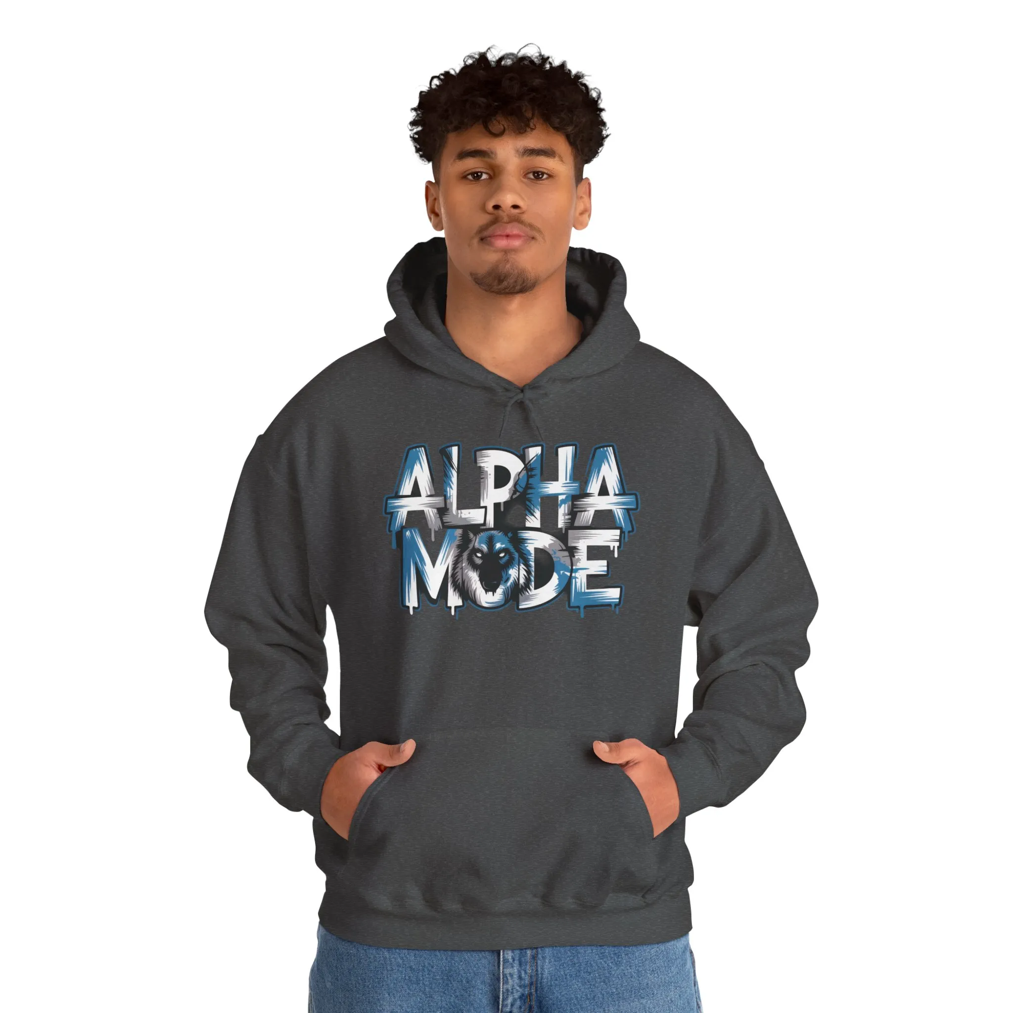 Mens Heavy Blend™ Hooded Sweatshirt, Alpha Mode Wolf Hoodie Mens Bold Streetwear - Image 19