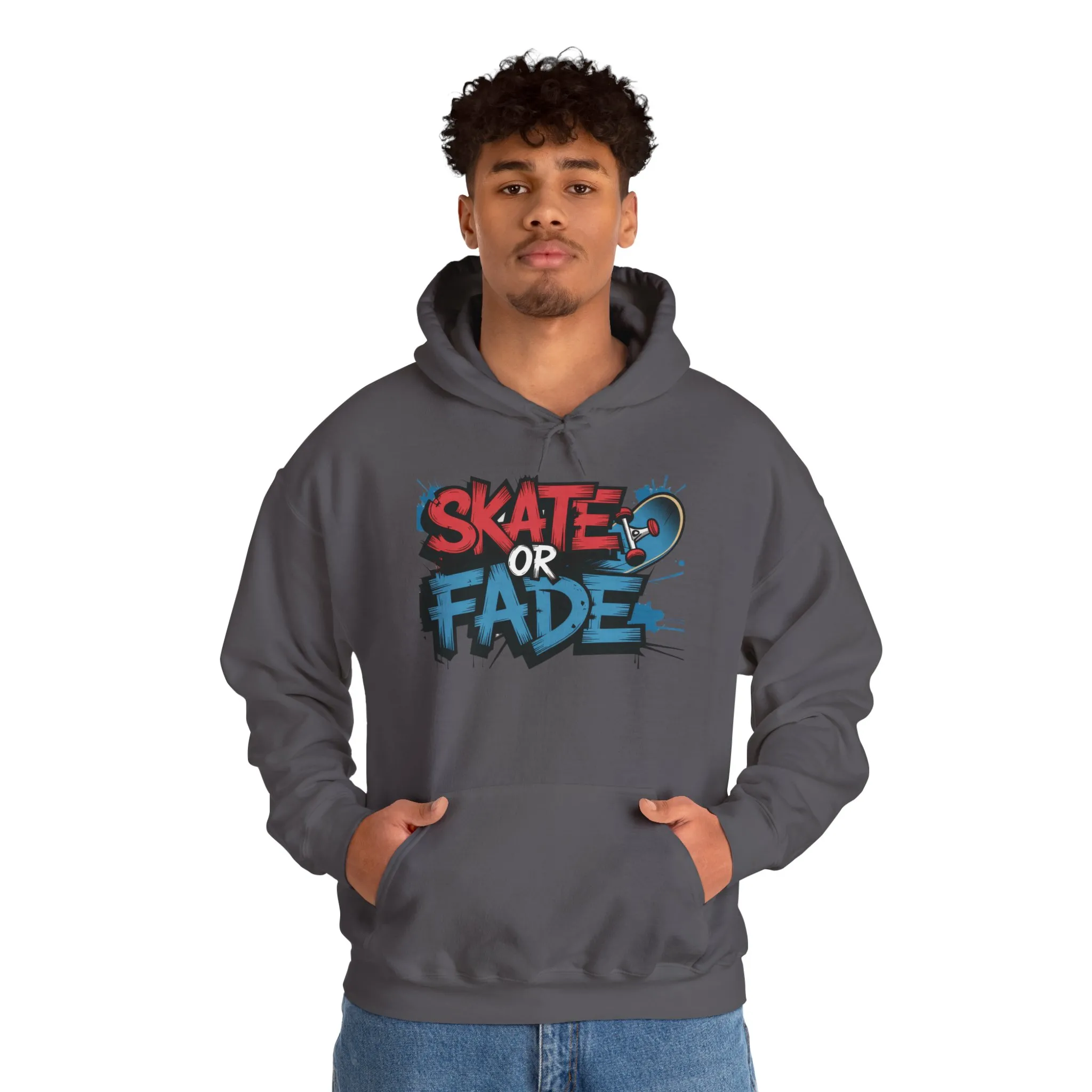 Skate Or Fade Men's Hoodie, Graffiti Skateboarding Pullover, Urban Streetwear Hoodie for Skaters - Image 21