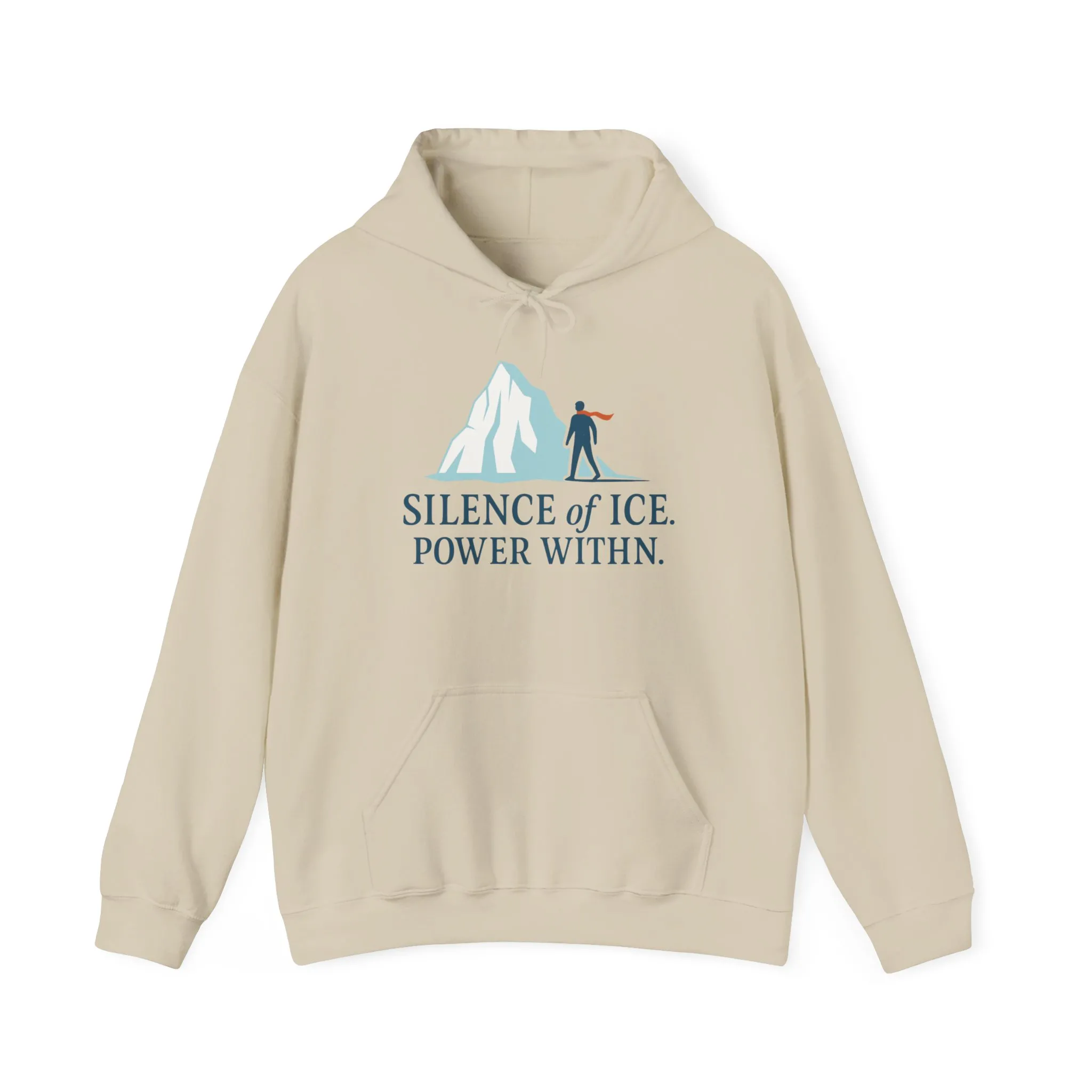 Mens Heavy Blend™ Hooded Sweatshirt, Silence of Ice Power Within Hoodie, Nordic Minimal Iceberg Graphic Streetwear - Image 13