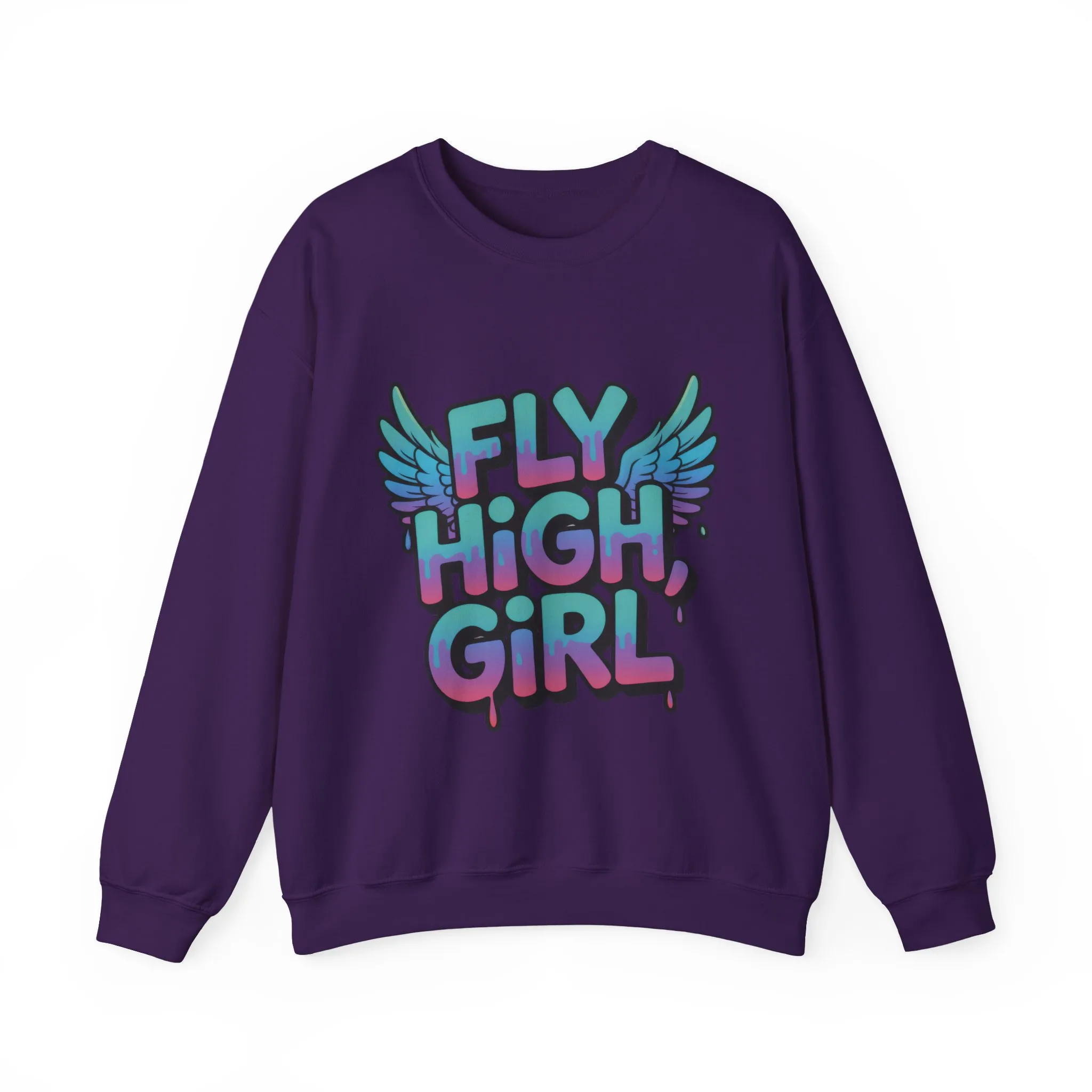 Women's Sweatshirt Fly High Girl, Graffiti Drip Angel Wings Streetwear Pullover Top - Image 19
