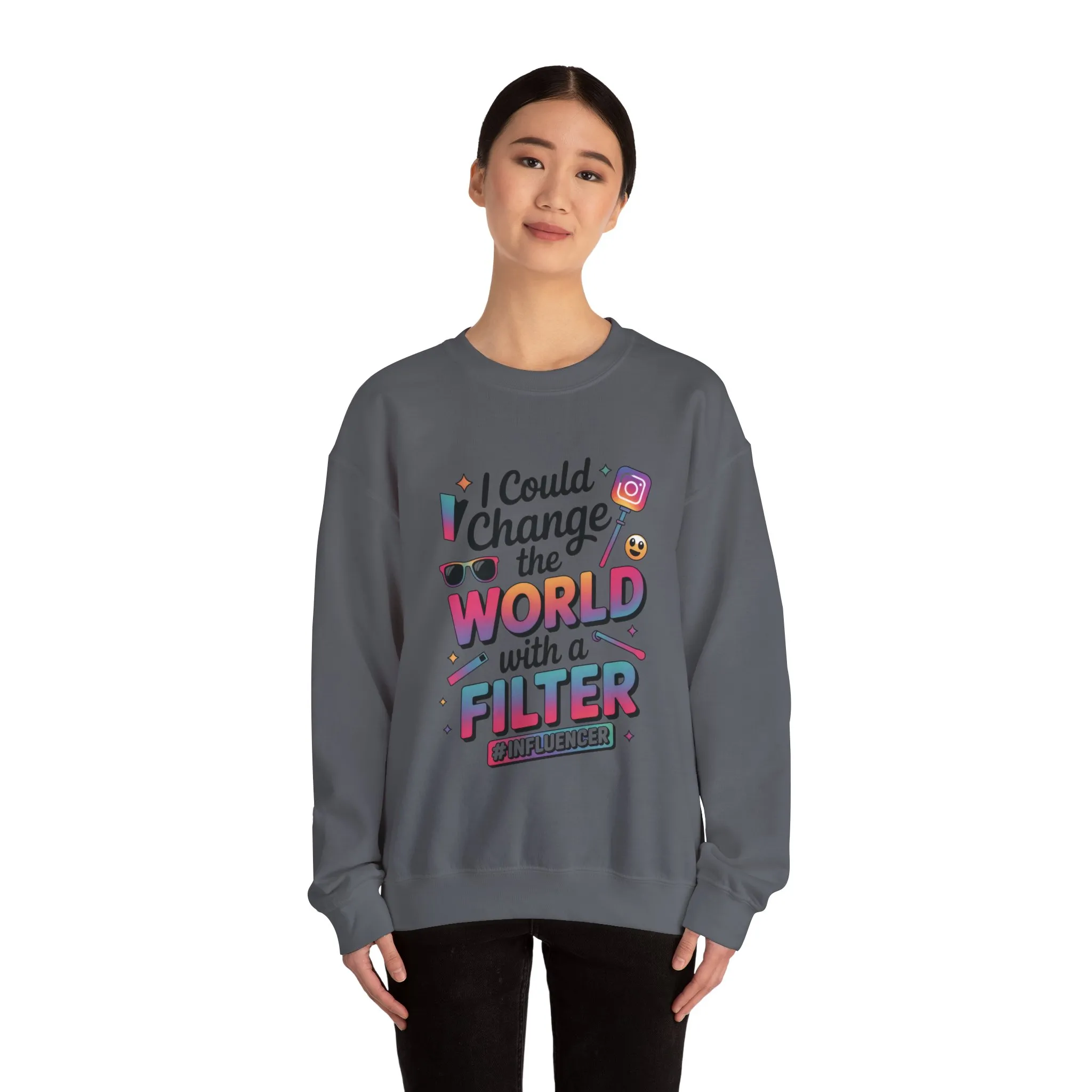 Womens Heavy Blend™ Crewneck Sweatshirt, Womens Influencer Sweatshirt, Funny Social Media Pullover, Cute Trendy Graphic Top - Image 20
