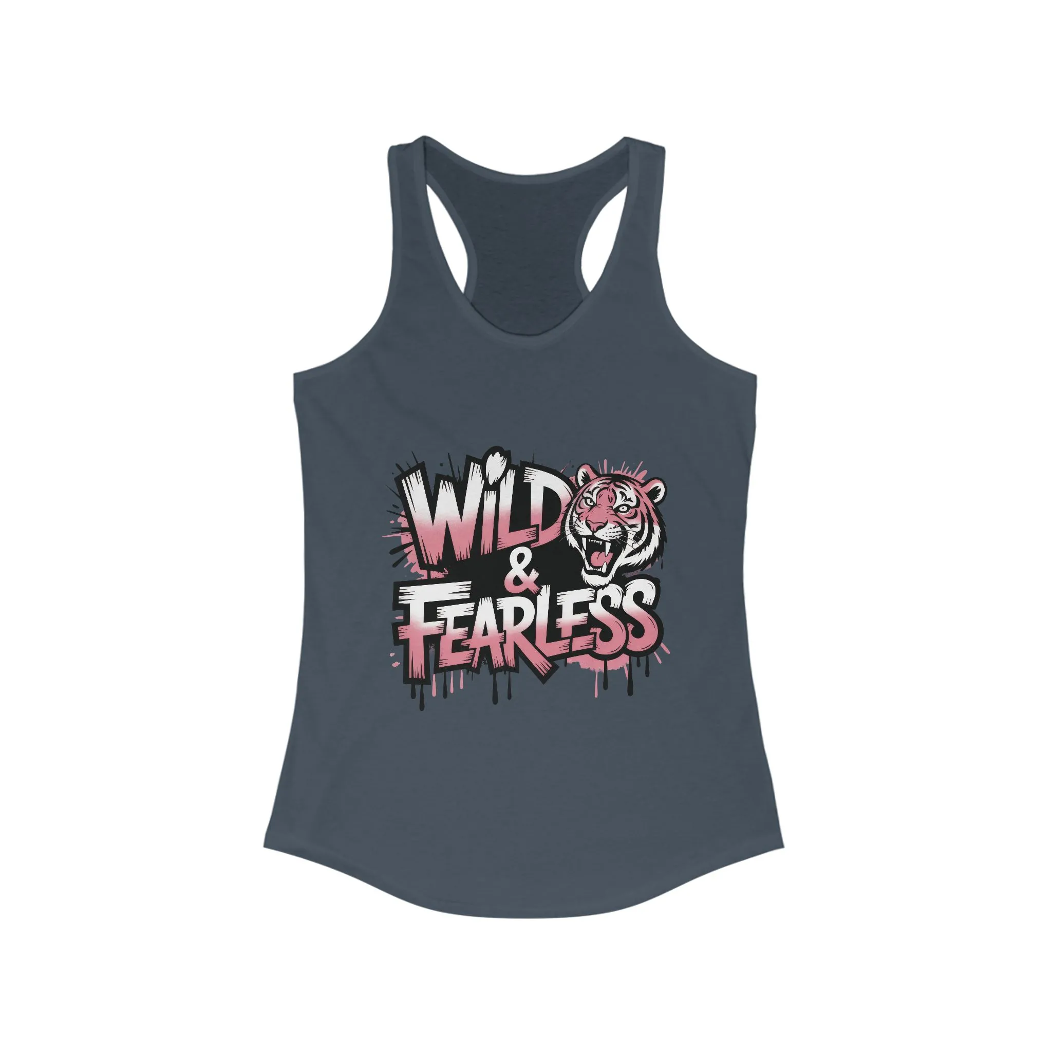 Women's Ideal Racerback Tank, Women's Tank Top Wild & Fearless, Tiger Graffiti Graphic Bold Urban Streetwear Shirt - Image 11
