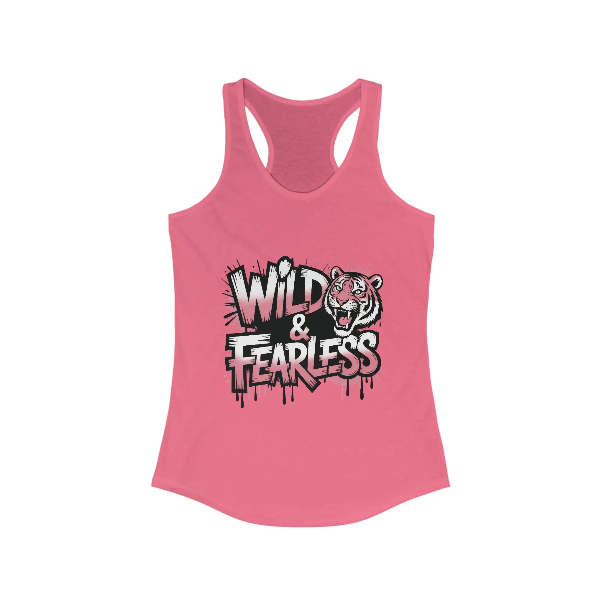 Women's Ideal Racerback Tank, Women's Tank Top Wild & Fearless, Tiger Graffiti Graphic Bold Urban Streetwear Shirt - Image 17