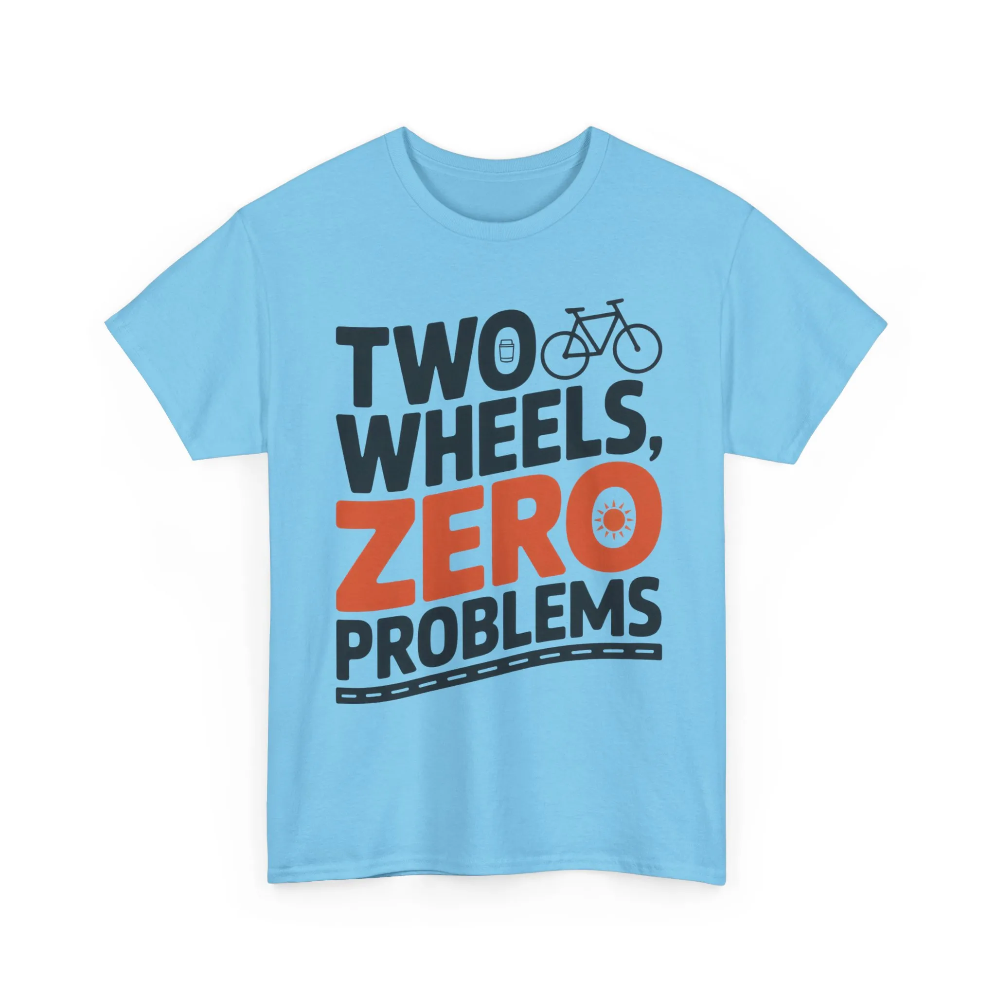 Two Wheels Zero Problems Mens Graphic Biker T-Shirt, Bike Humor Tee, Biker Gift - Image 13