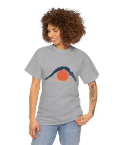 Womens Heavy Cotton Tee, Womens Pilates T-Shirt, Yoga Fitness Graphic Tee, Workout Gym Activewear Top