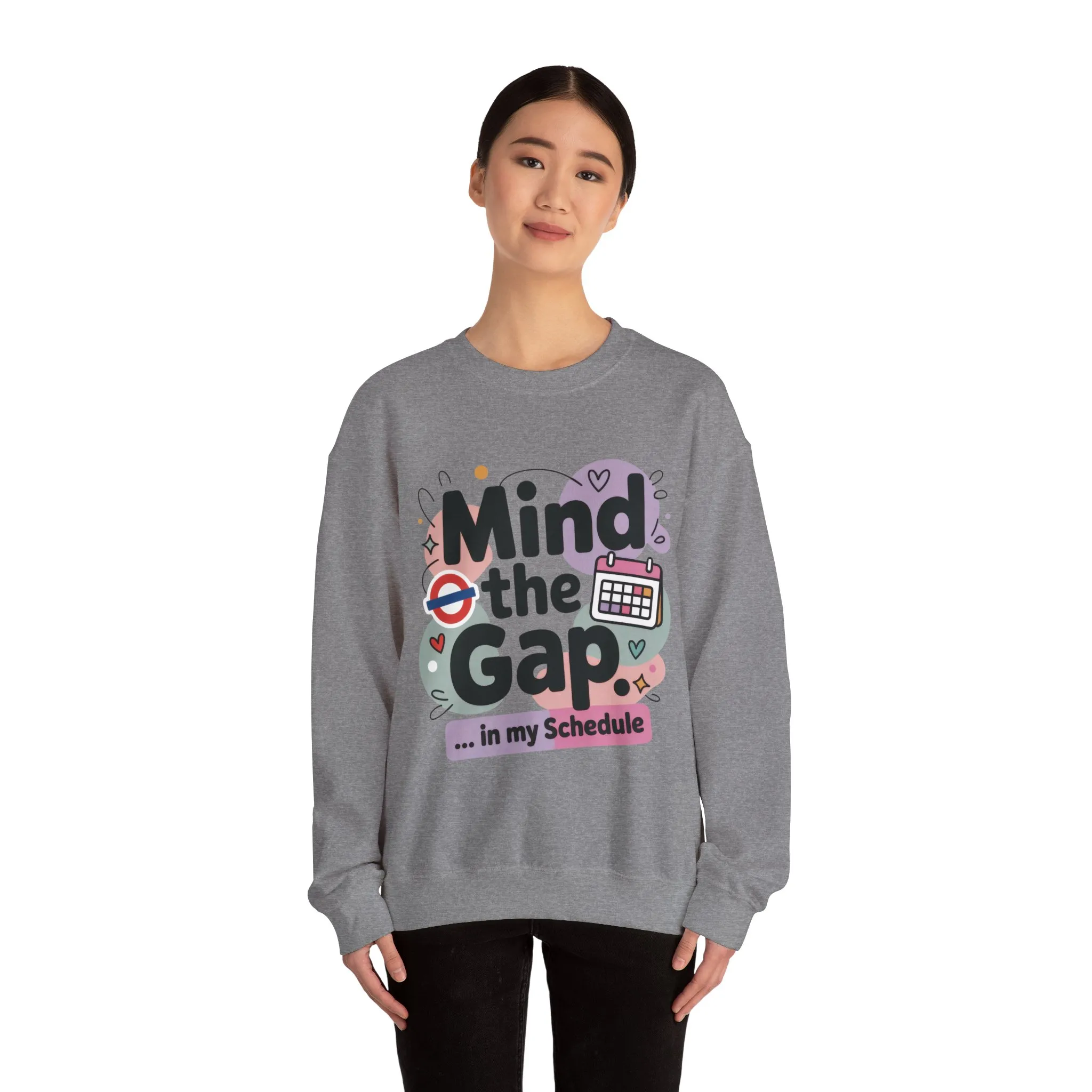 Funny Women's Sweatshirt, Mind The Gap, Office Humor Graphic Pullover - Image 8