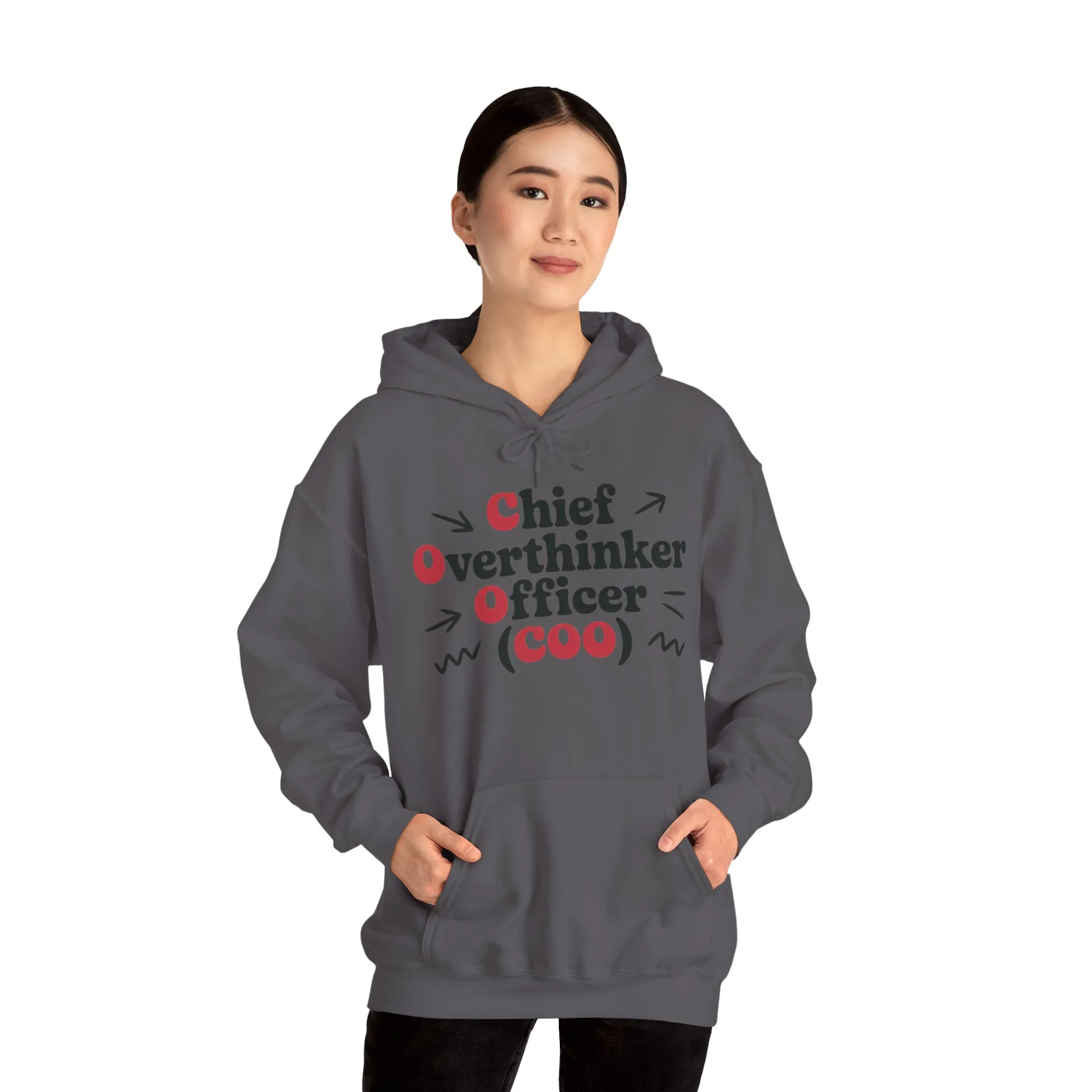 Chief Overthinker Officer Women's Hoodie, Funny COO Graphic Pullover, Sarcastic Office Humor Gift, Women's Heavy Blend™ Hooded Sweatshirt - Image 23