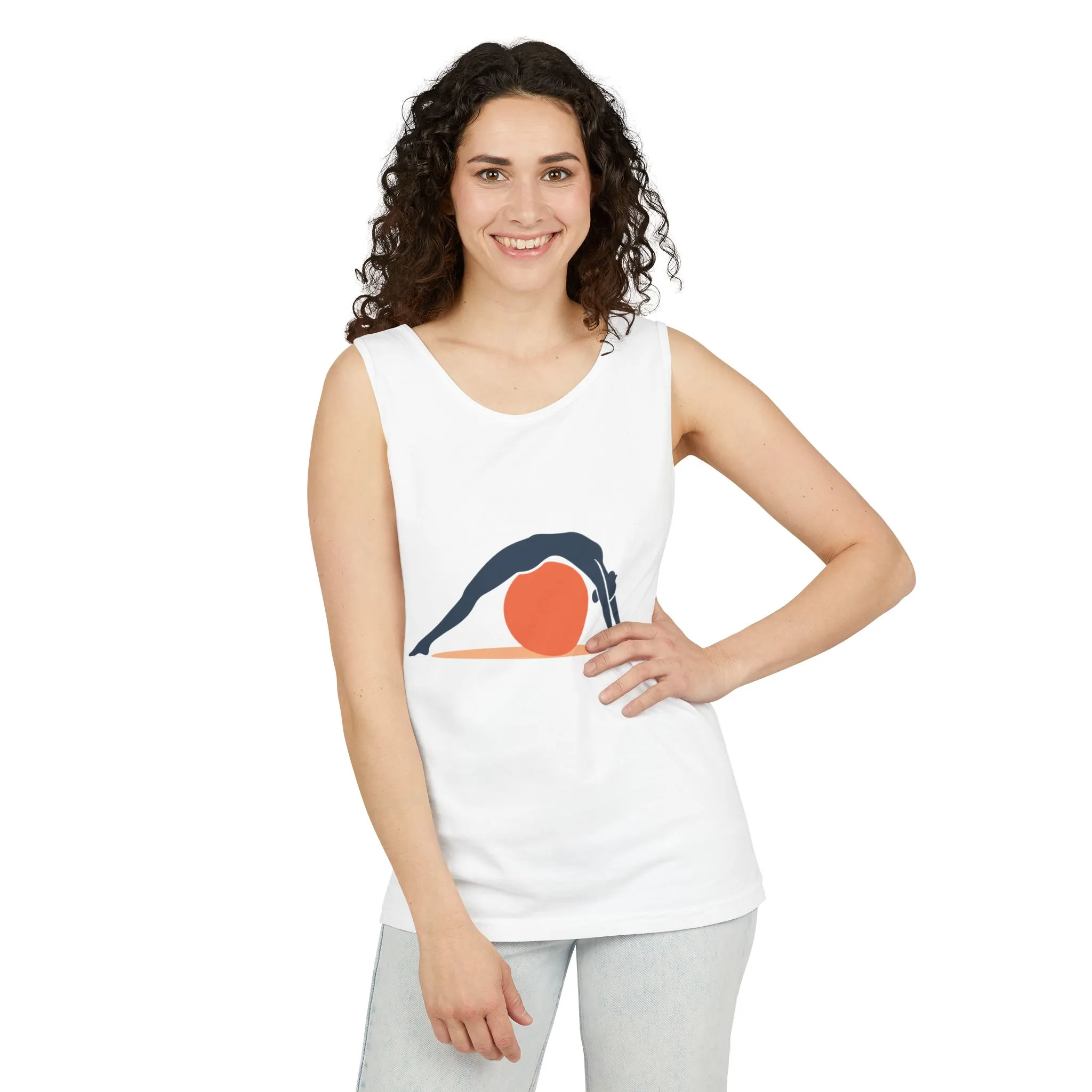 Womens Garment-Dyed Tank Top, Womens Pilates Tank Top, Yoga Fitness Graphic Top, Cute Workout Activewear Shirt - Image 6