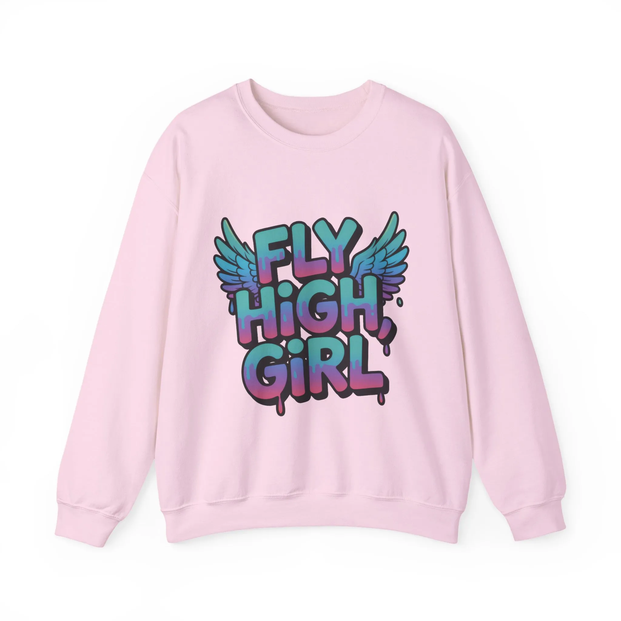 Women's Sweatshirt Fly High Girl, Graffiti Drip Angel Wings Streetwear Pullover Top - Image 22