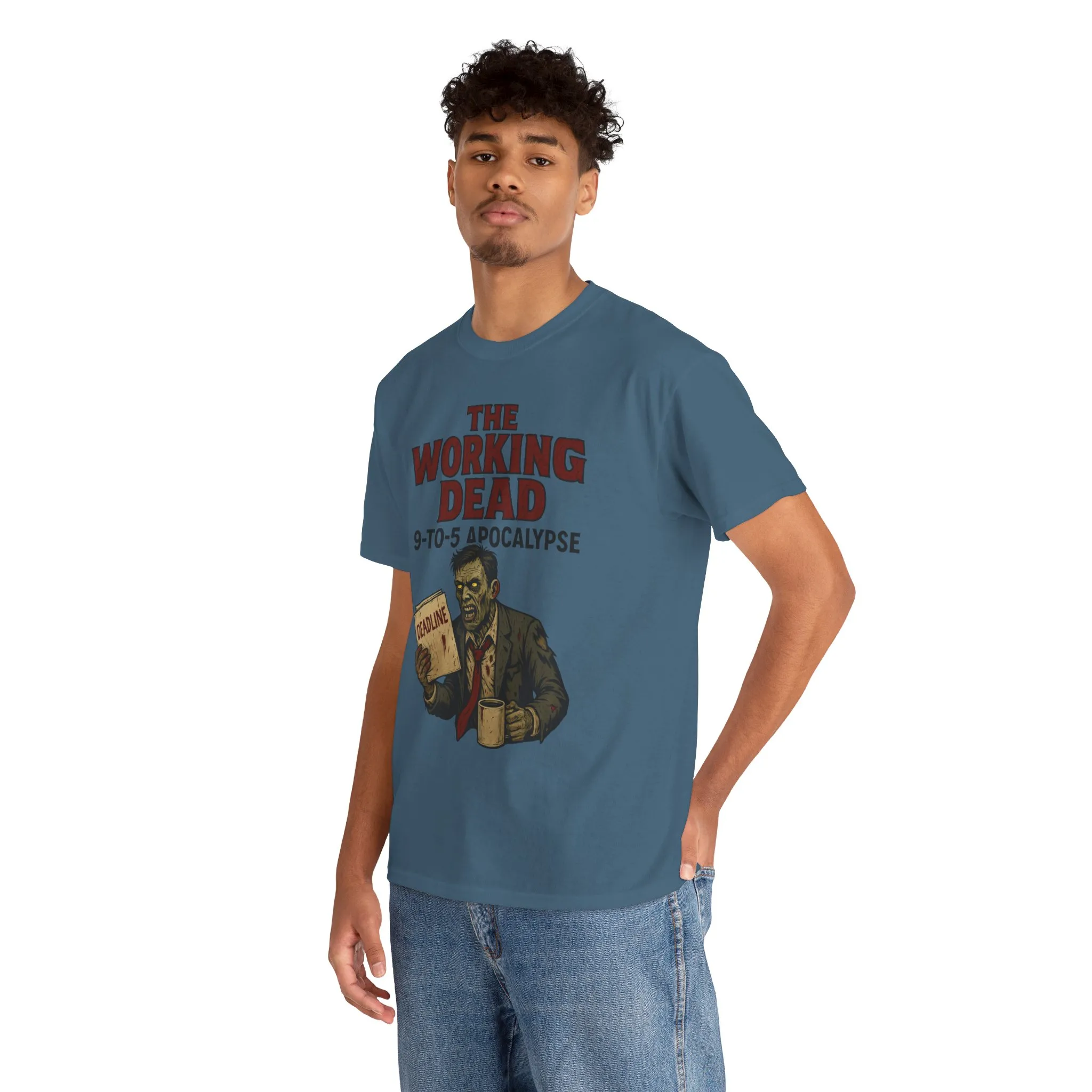 The Working Dead 9-to-5 Apocalypse Men's T-Shirt, Funny Horror Office Zombie Tee, Halloween Zombie Top, Work Humor Sweatshirt - Image 20