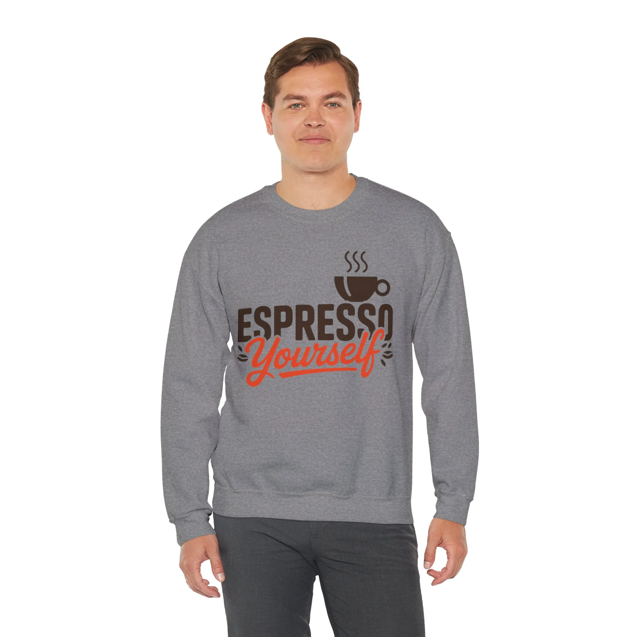 Mens Heavy Blend™ Crewneck Sweatshirt, Espresso Yourself Sweatshirt, Funny Coffee Lover Mens Crewneck, Cafe Lover Gift - Image 15