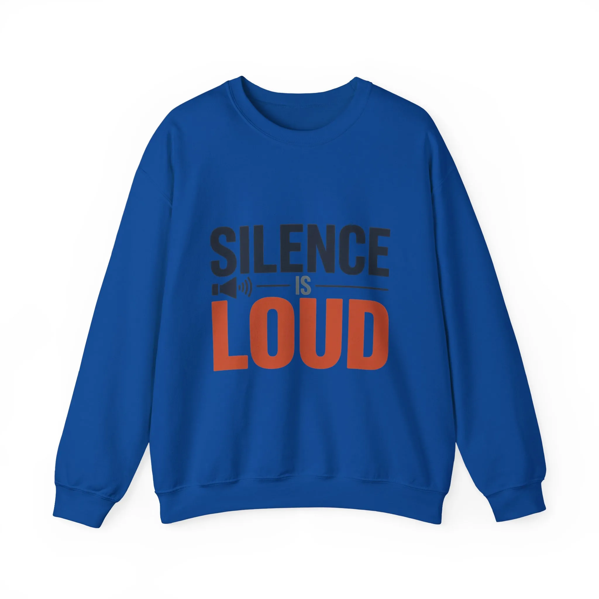 Mens Heavy Blend™ Crewneck Sweatshirt, Silence Is Loud Motivational Mens Sweatshirt - Image 19