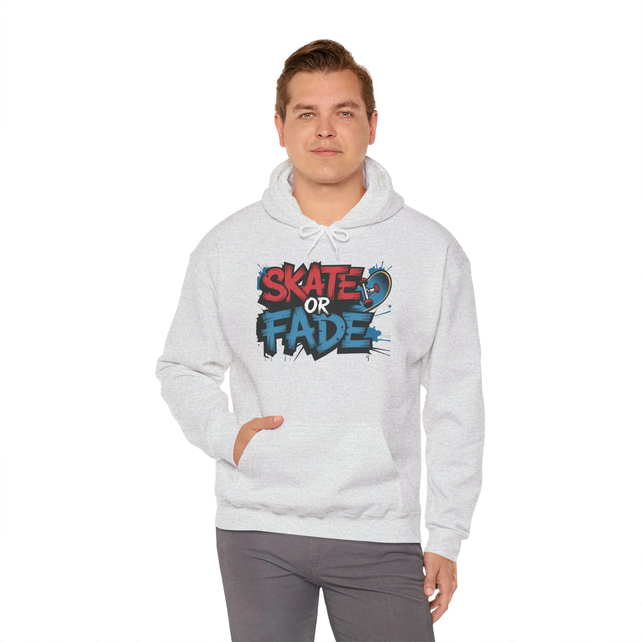 Skate Or Fade Men's Hoodie, Graffiti Skateboarding Pullover, Urban Streetwear Hoodie for Skaters - Image 6