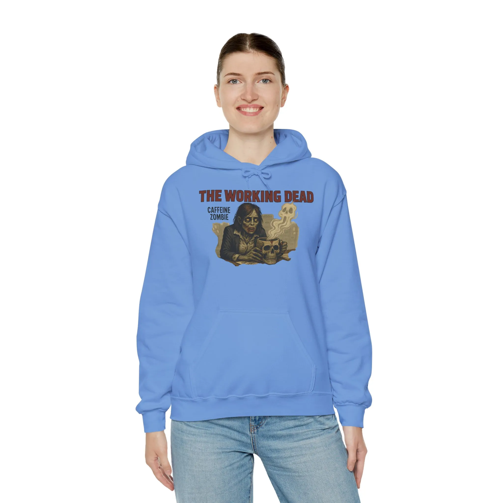 The Working Dead Women's Zombie Hoodie, Work Humor Hoodie, Halloween Work Top, Coffee Zombie Hoodie - Image 20