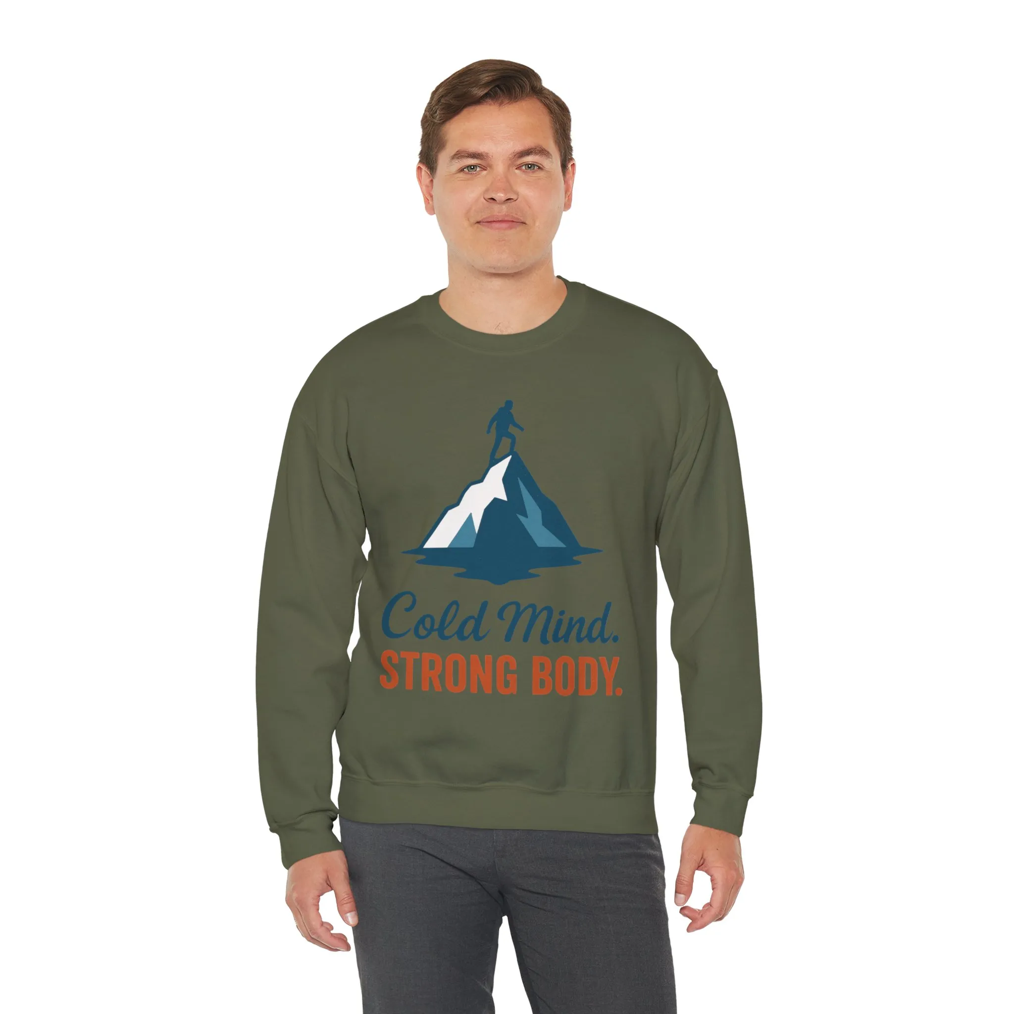 Mens Heavy Blend™ Crewneck Sweatshirt, Cold Mind Strong Body Sweatshirt, Nordic Mountain Minimalist Pullover - Image 20