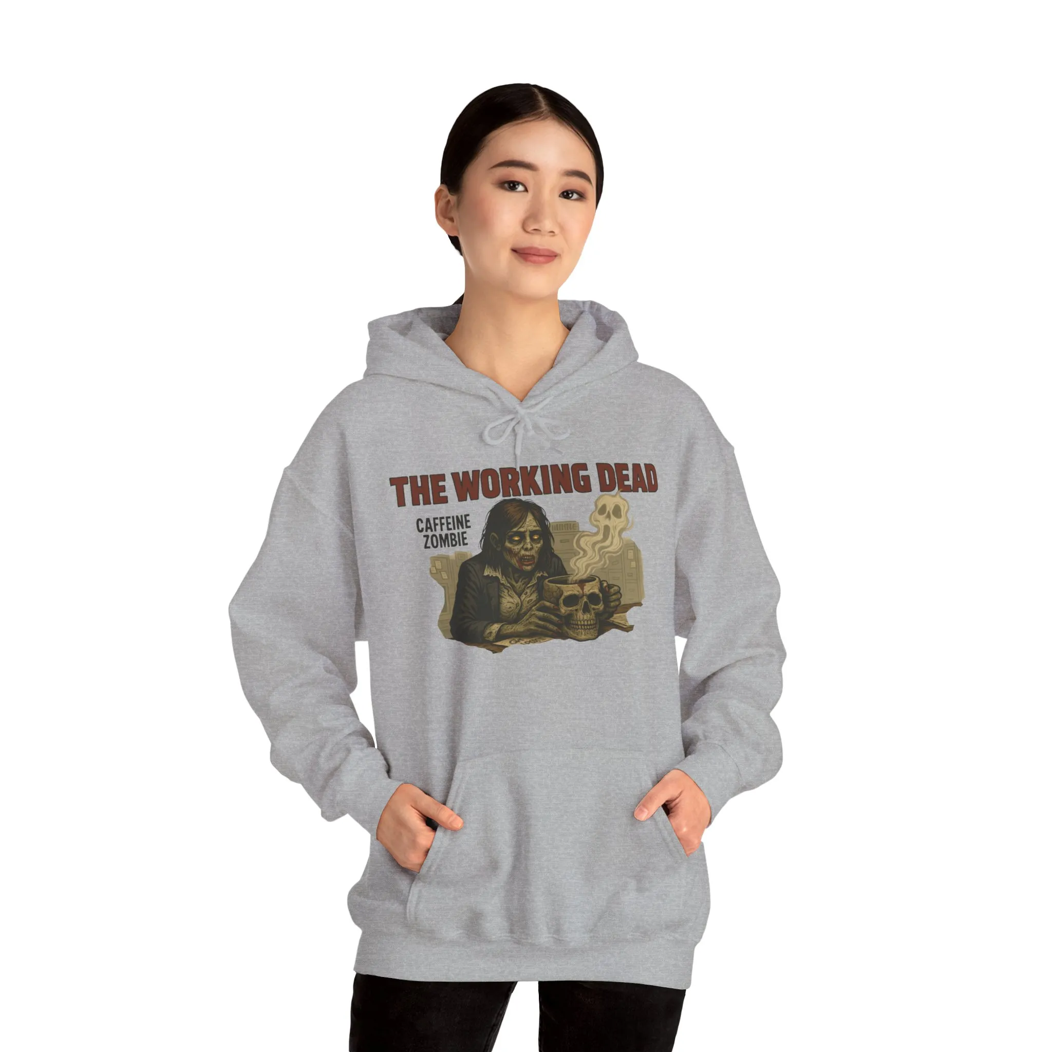 The Working Dead Women's Zombie Hoodie, Work Humor Hoodie, Halloween Work Top, Coffee Zombie Hoodie - Image 7