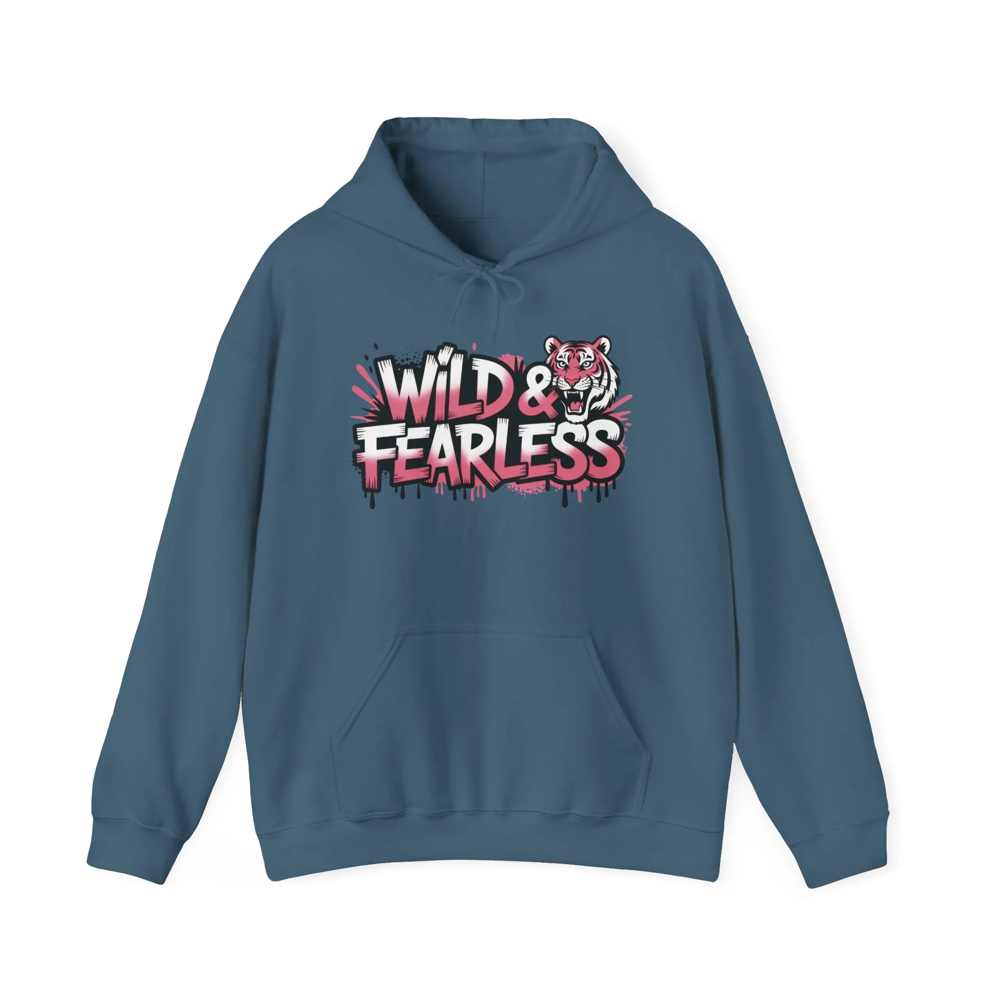 Women's Hoodie Wild & Fearless, Tiger Graffiti Graphic Pullover, Bold Urban Streetwear Hoodie - Image 13