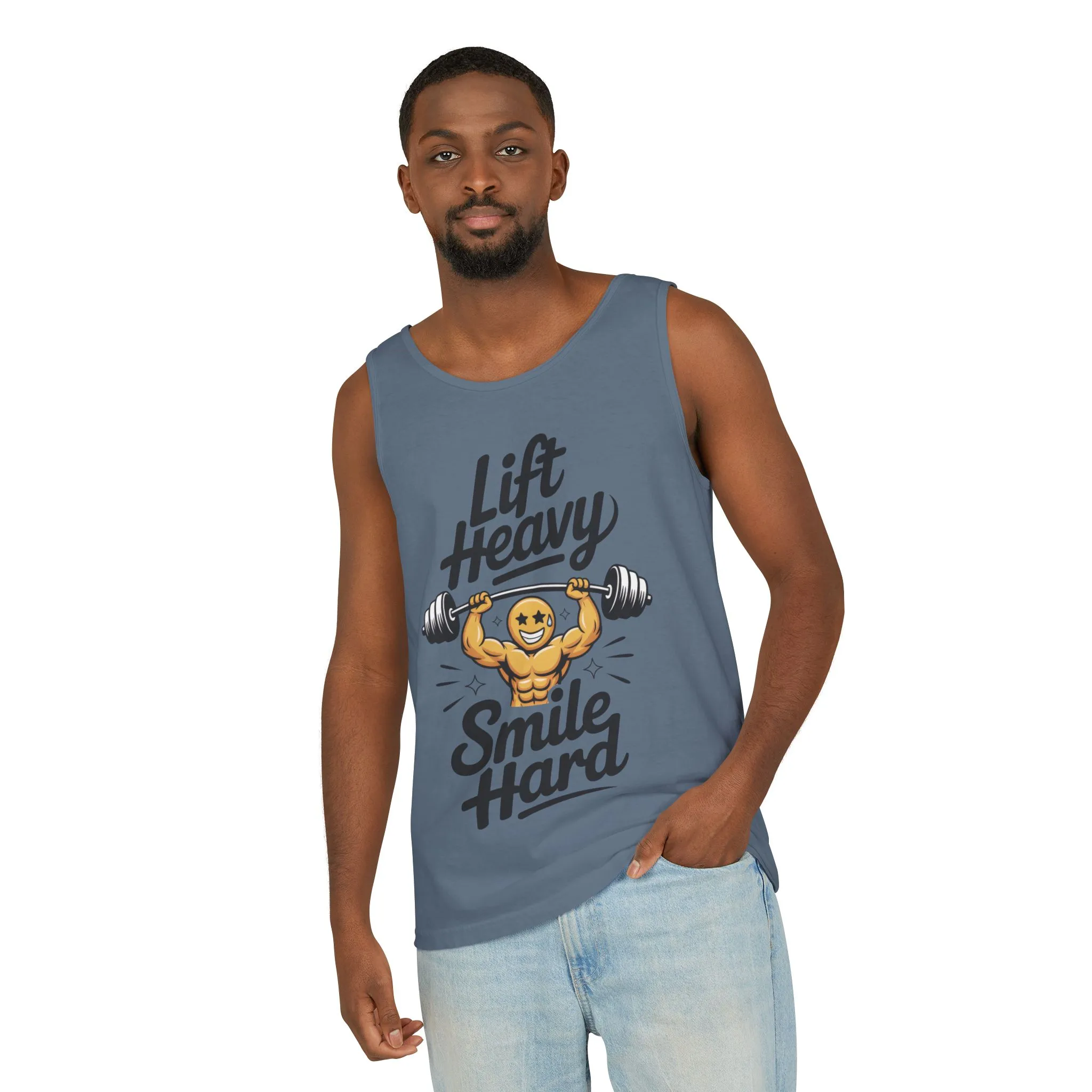 Mens Lift Heavy Smile Hard Tank Top, Funny Gym Workout Fitness Shirt, Mens Funny Gym Tank - Image 23