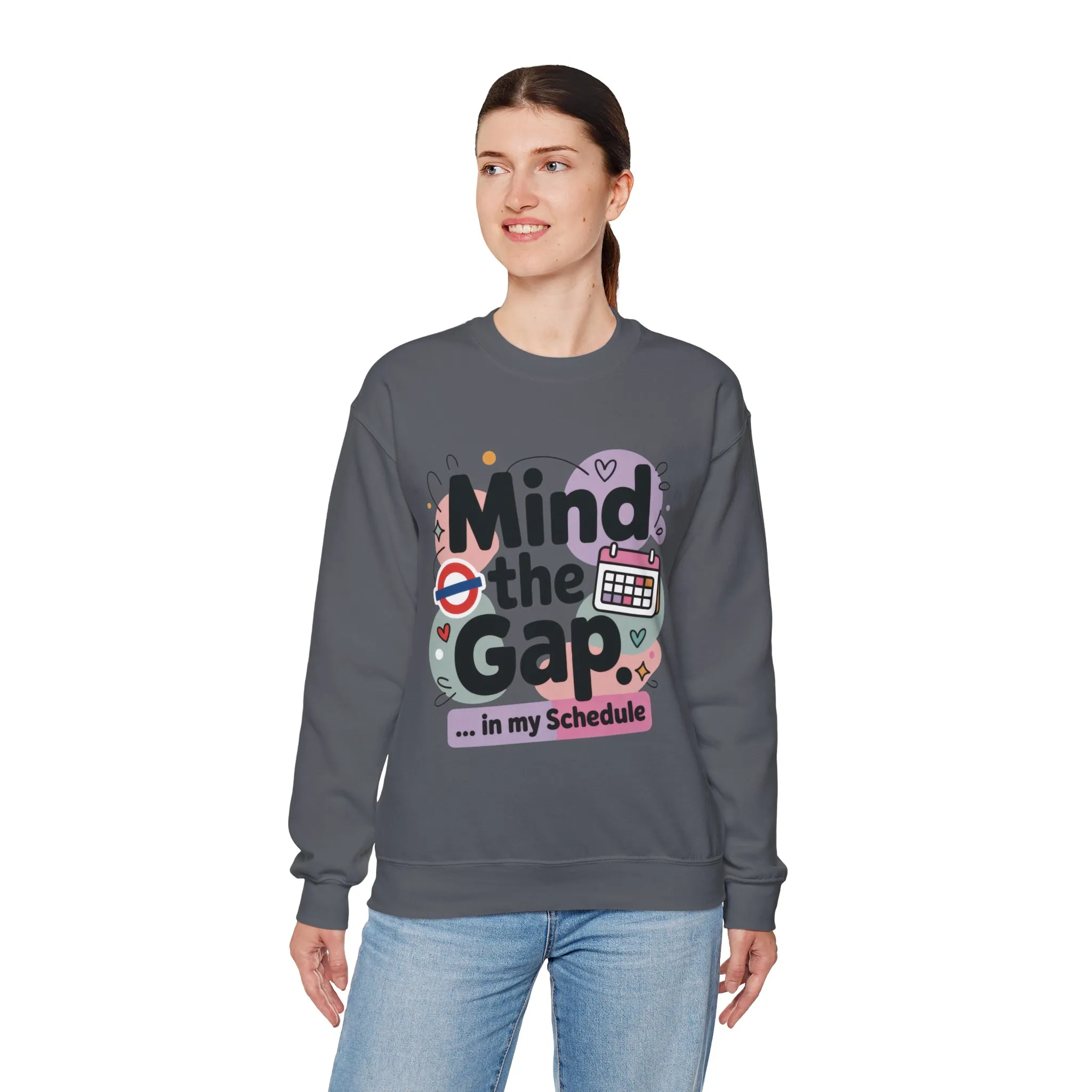 Funny Women's Sweatshirt, Mind The Gap, Office Humor Graphic Pullover - Image 18