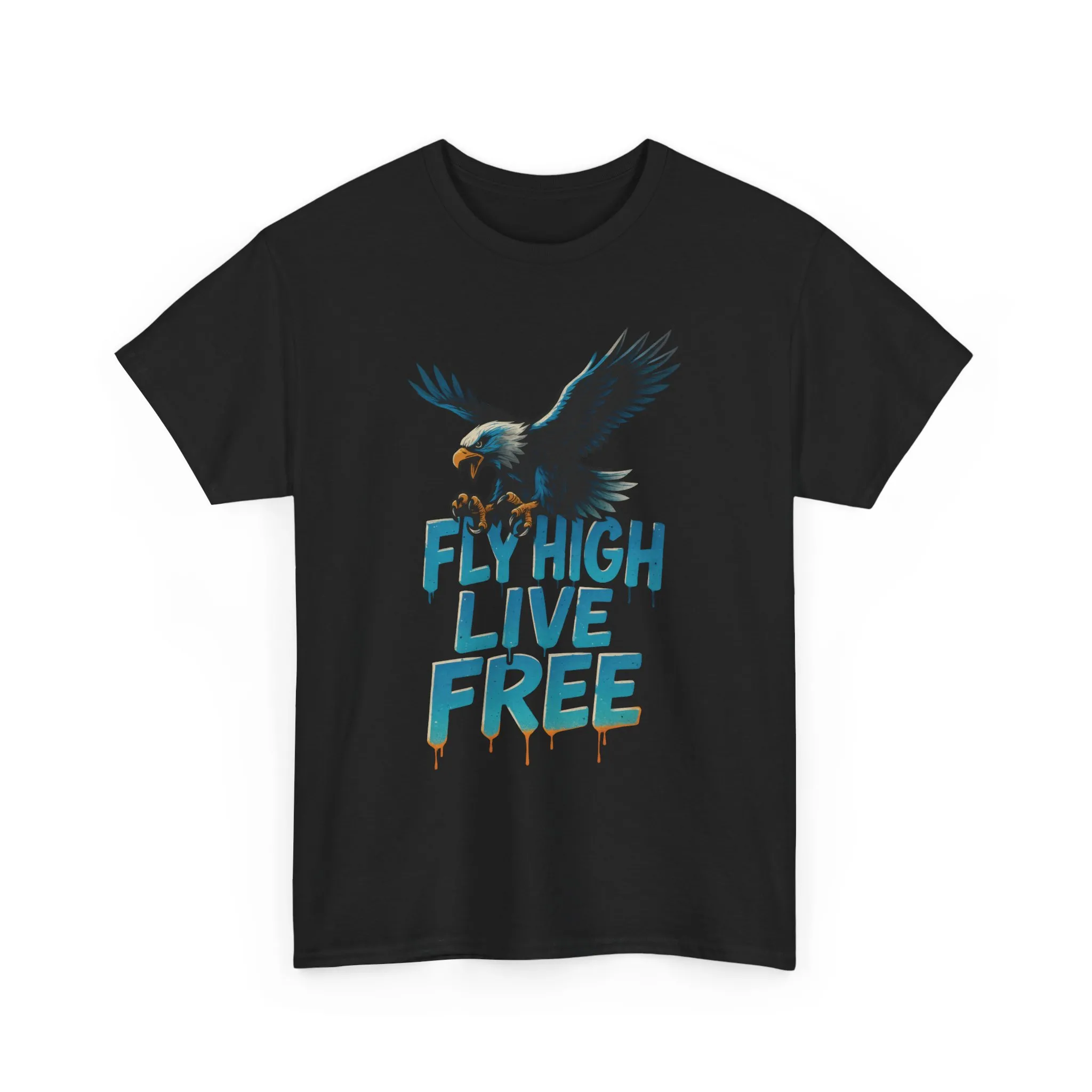Fly High Live Free Eagle Graphic Mens T-Shirt, Eagle Tee, Fly Free Tee, Wild Flight - Image 4