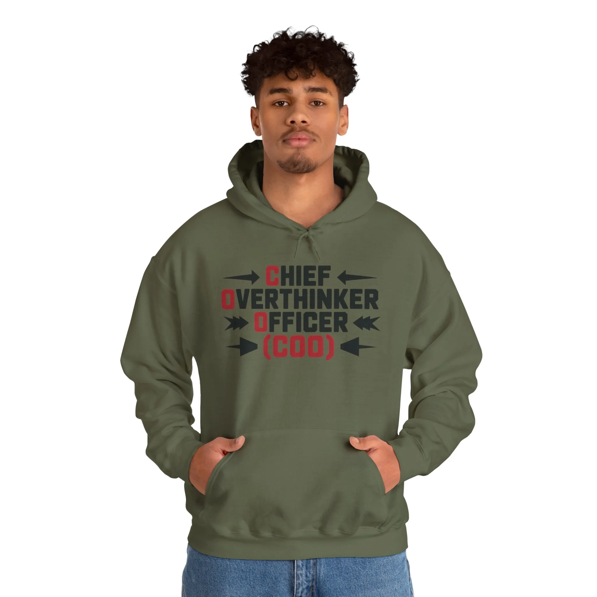 Chief Overthinker Officer Men's Hoodie, Funny COO Graphic Pullover, Sarcastic Office Humor Gift, Men's Heavy Blend™ Hooded Sweatshirt - Image 15