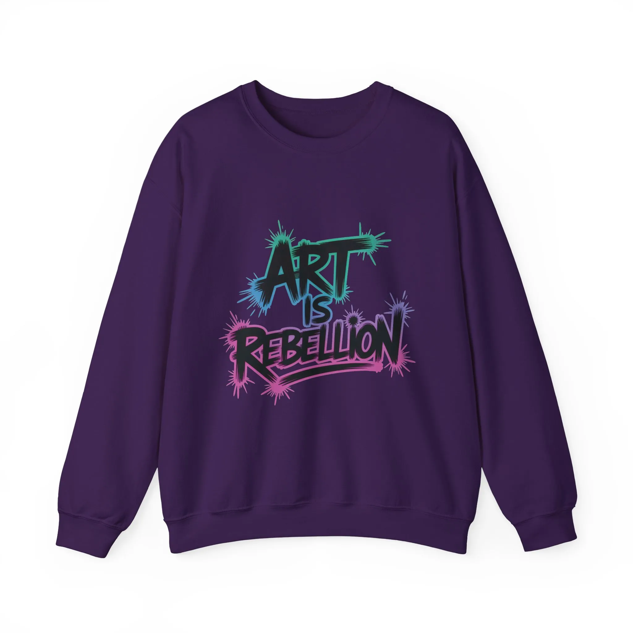 Art Is Rebellion Women's Sweatshirt, Graffiti Graphic Pullover, Bold Rebel Street Art Statement Top, Heavy Blend™ Crewneck Sweatshirt - Image 24