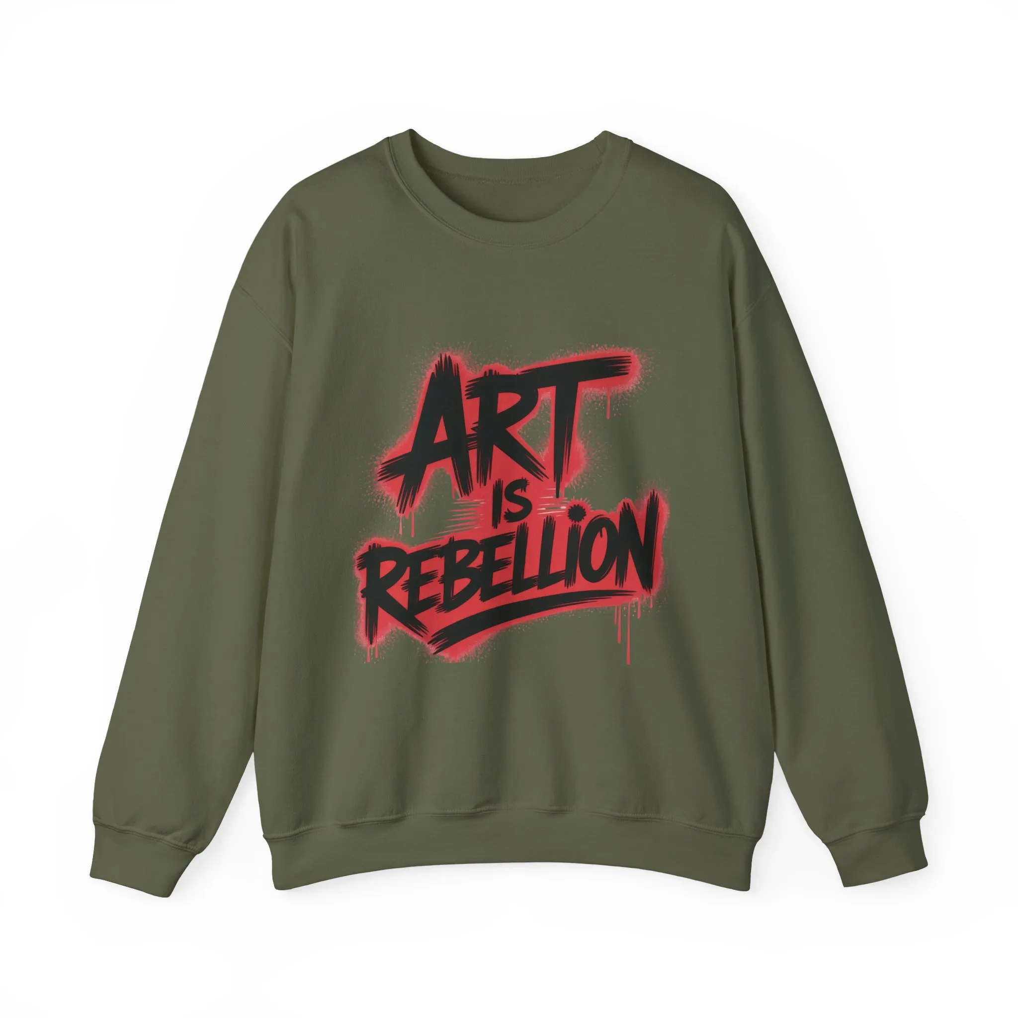 Men's Heavy Blend™ Crewneck Sweatshirt, Art Is Rebellion Men's Crewneck Sweatshirt, Graffiti Street Art Pullover, Urban Rebellion Streetwear - Image 9