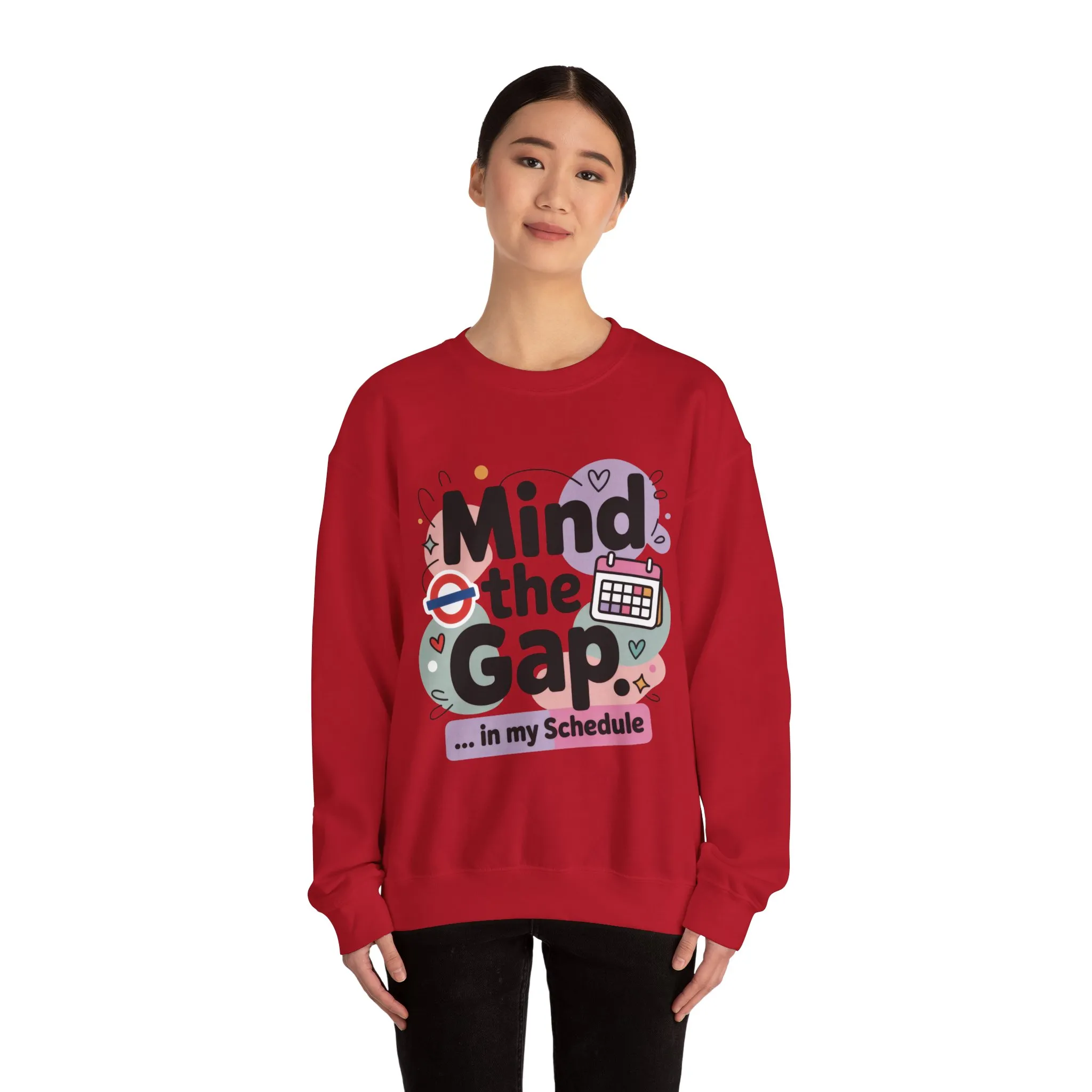 Funny Women's Sweatshirt, Mind The Gap, Office Humor Graphic Pullover - Image 26