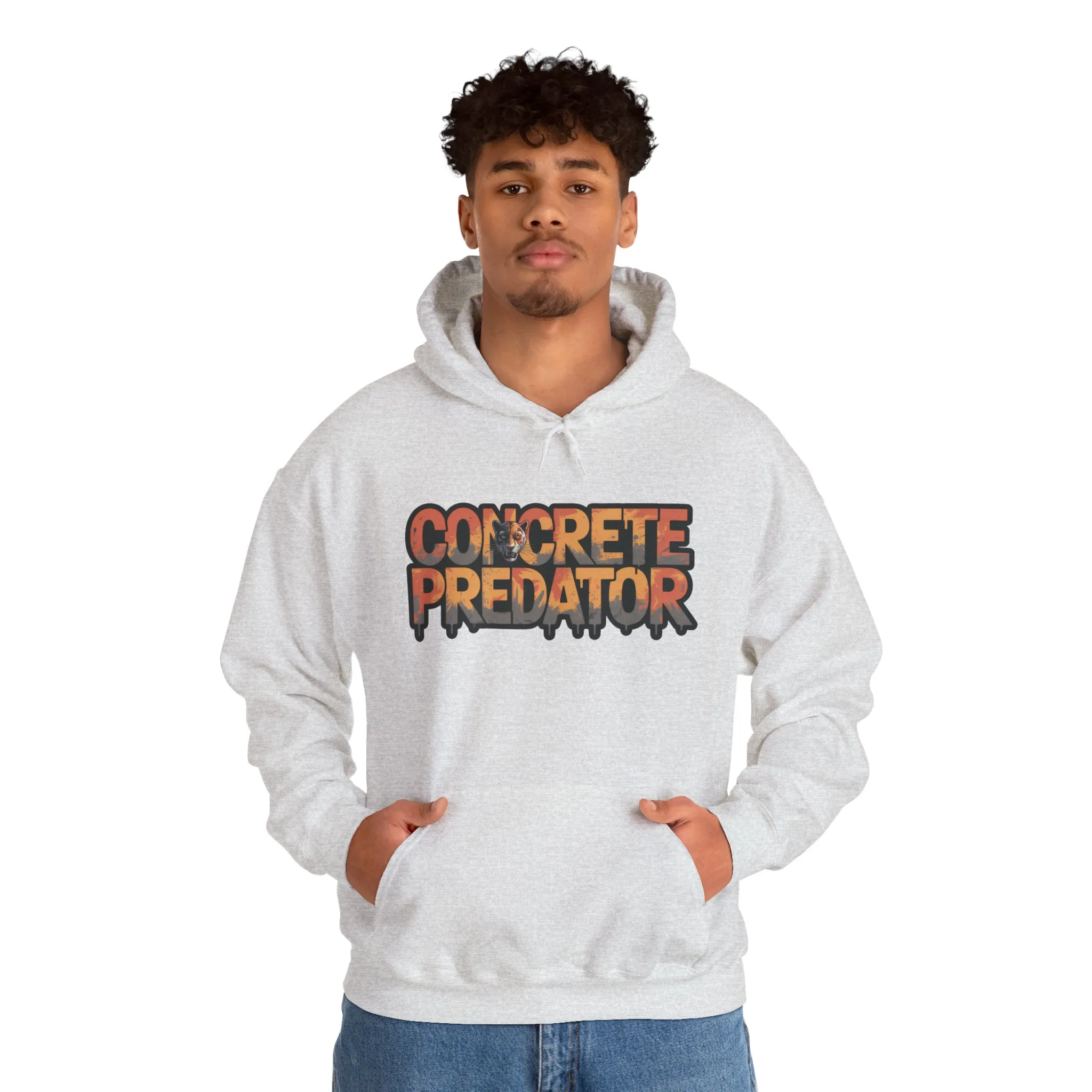 Mens Heavy Blend™ Hooded Sweatshirt, Concrete Predator Panther Hoodie Mens Urban Streetwear - Image 7