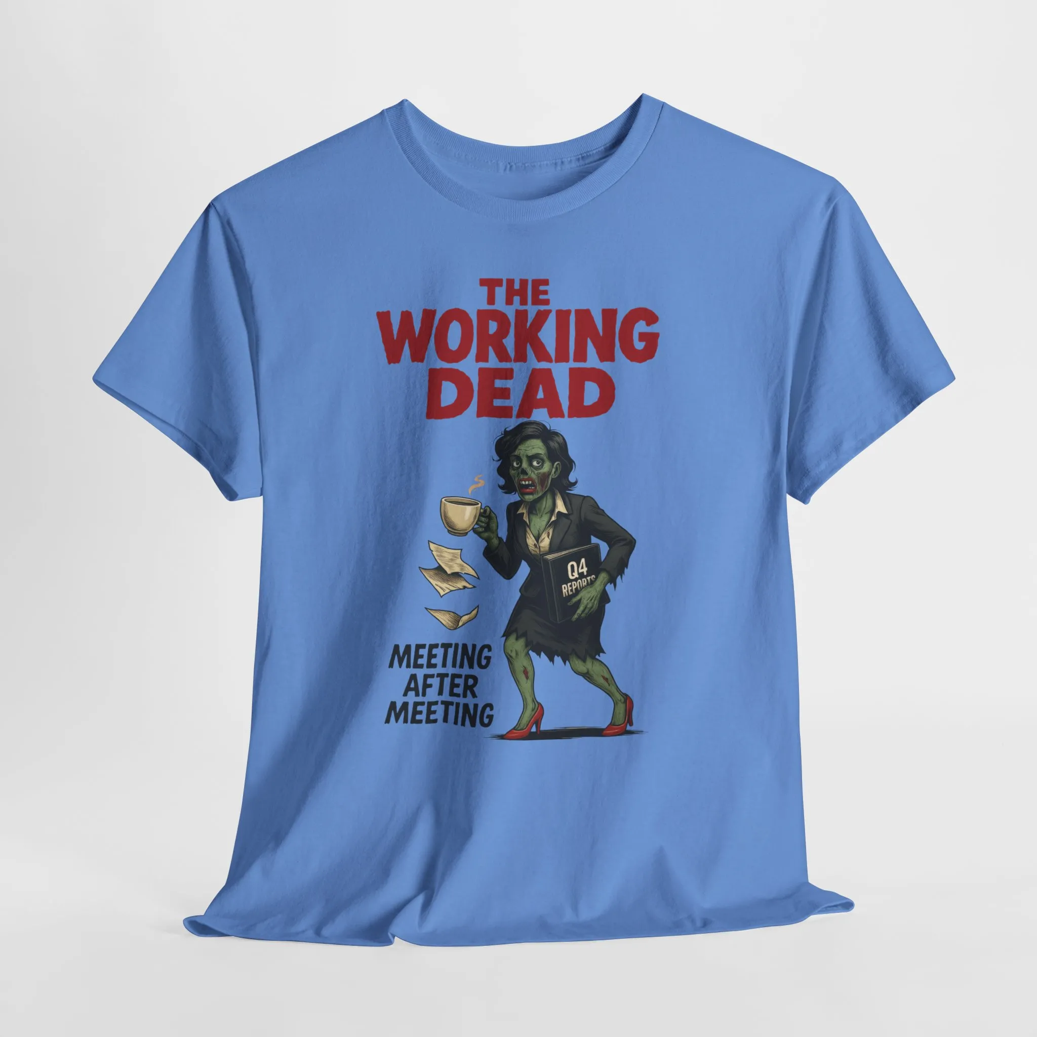 The Working Dead Women's Zombie Funny Office T-Shirt, Meeting Humor Tee, Zombie Work Top, Halloween Work Tee - Image 3