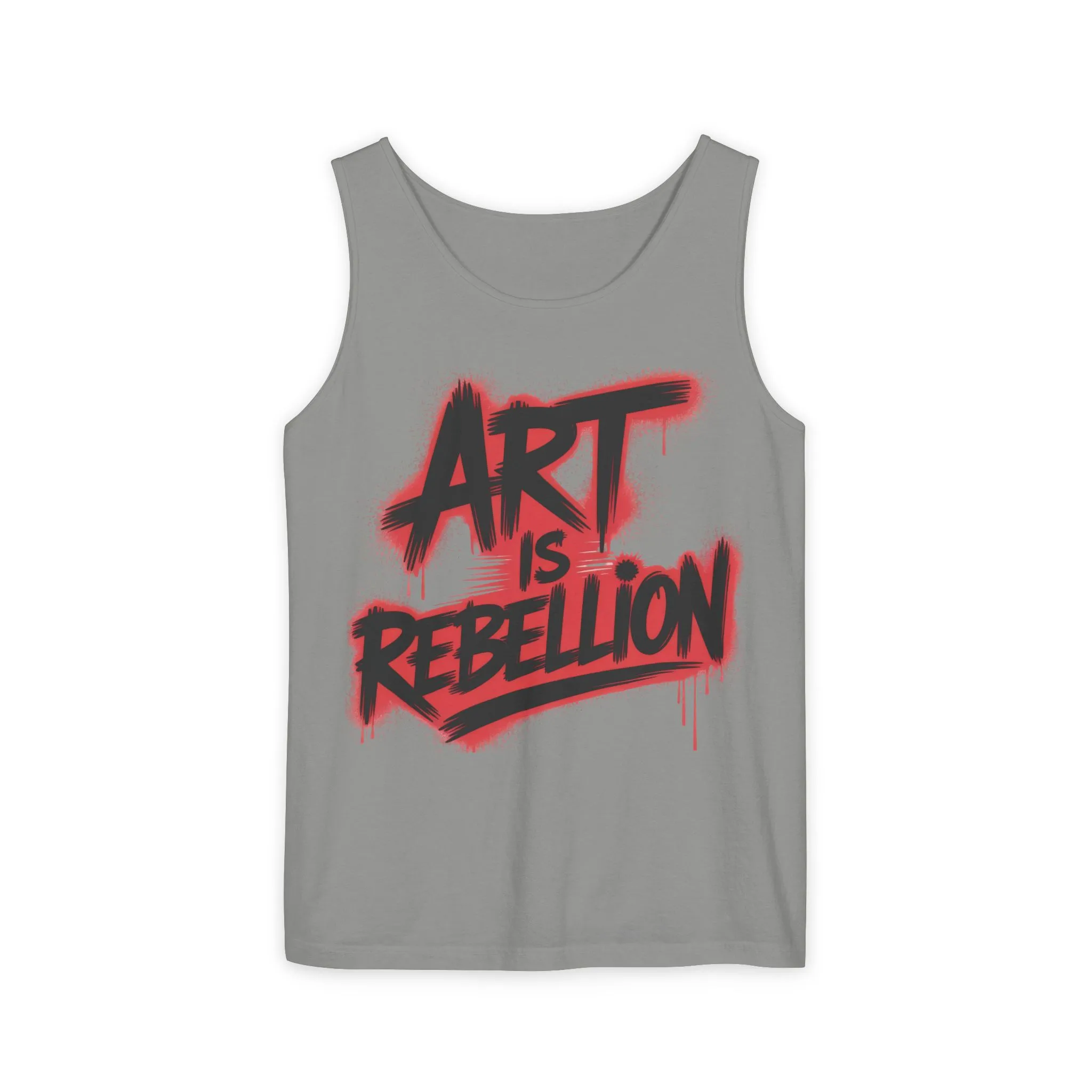 Men's Garment-Dyed Tank Top, Art Is Rebellion Men's Tank Top, Graffiti Street Art Muscle Shirt, Urban Rebellion Sleeveless Top - Image 12