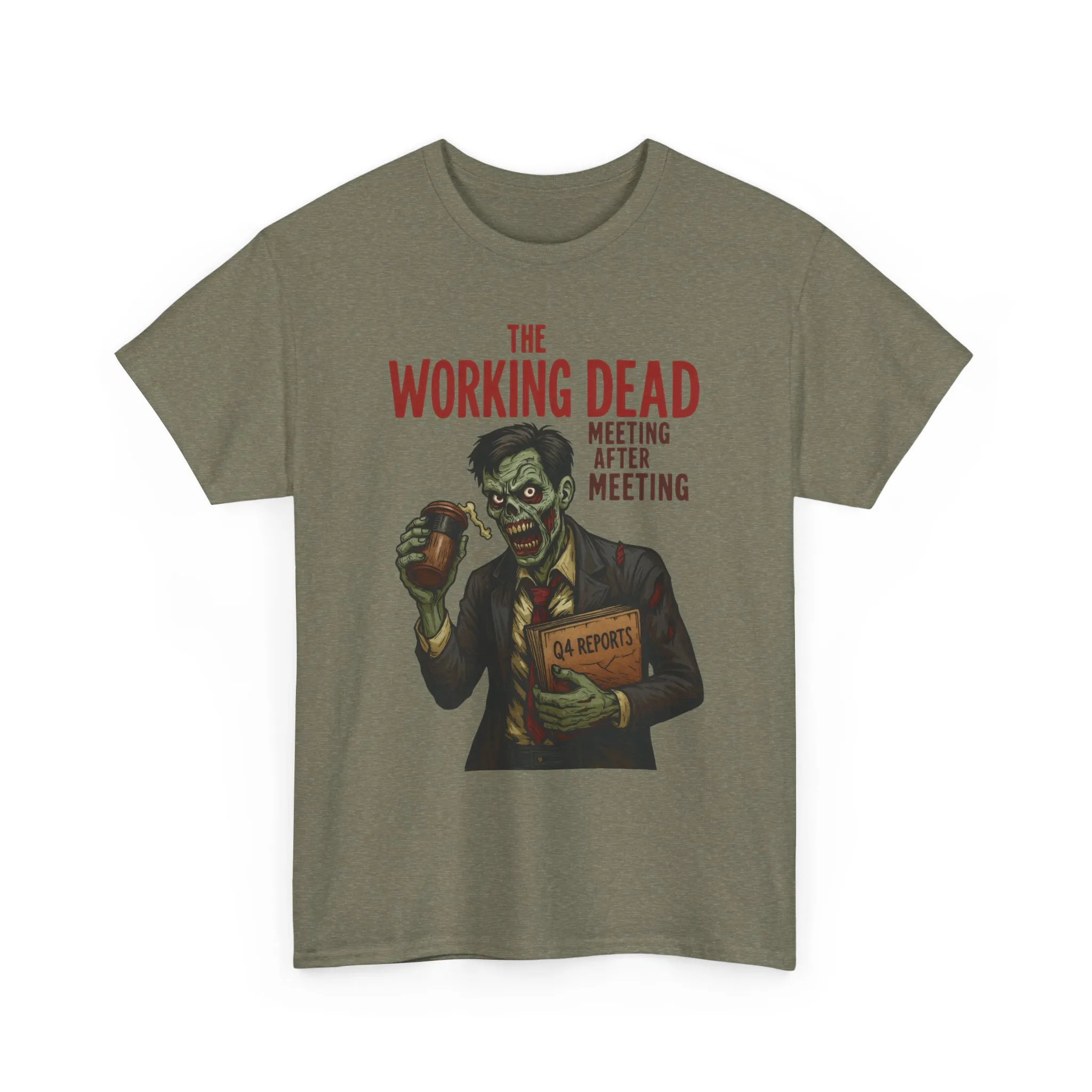 The Working Dead Men's Funny Zombie Work T-Shirt, Office Humor Tee, Meeting Joke Shirt, Halloween Office Tee - Image 30