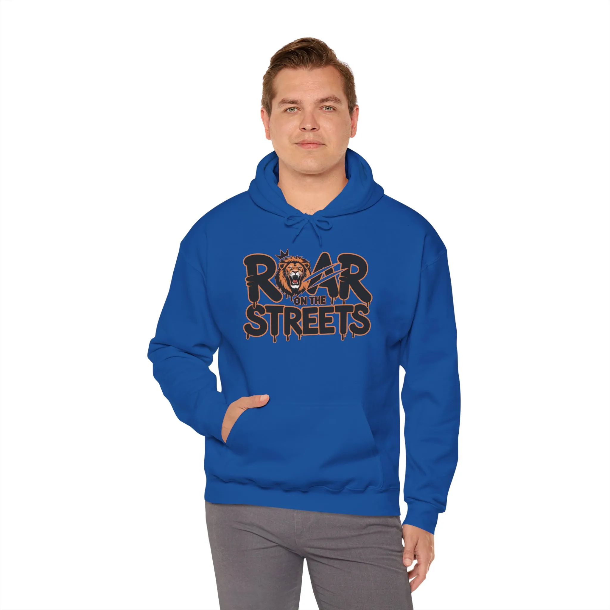 Mens Heavy Blend™ Hooded Sweatshirt, Roar on the Streets Lion Hoodie Mens Bold Streetwear - Image 32
