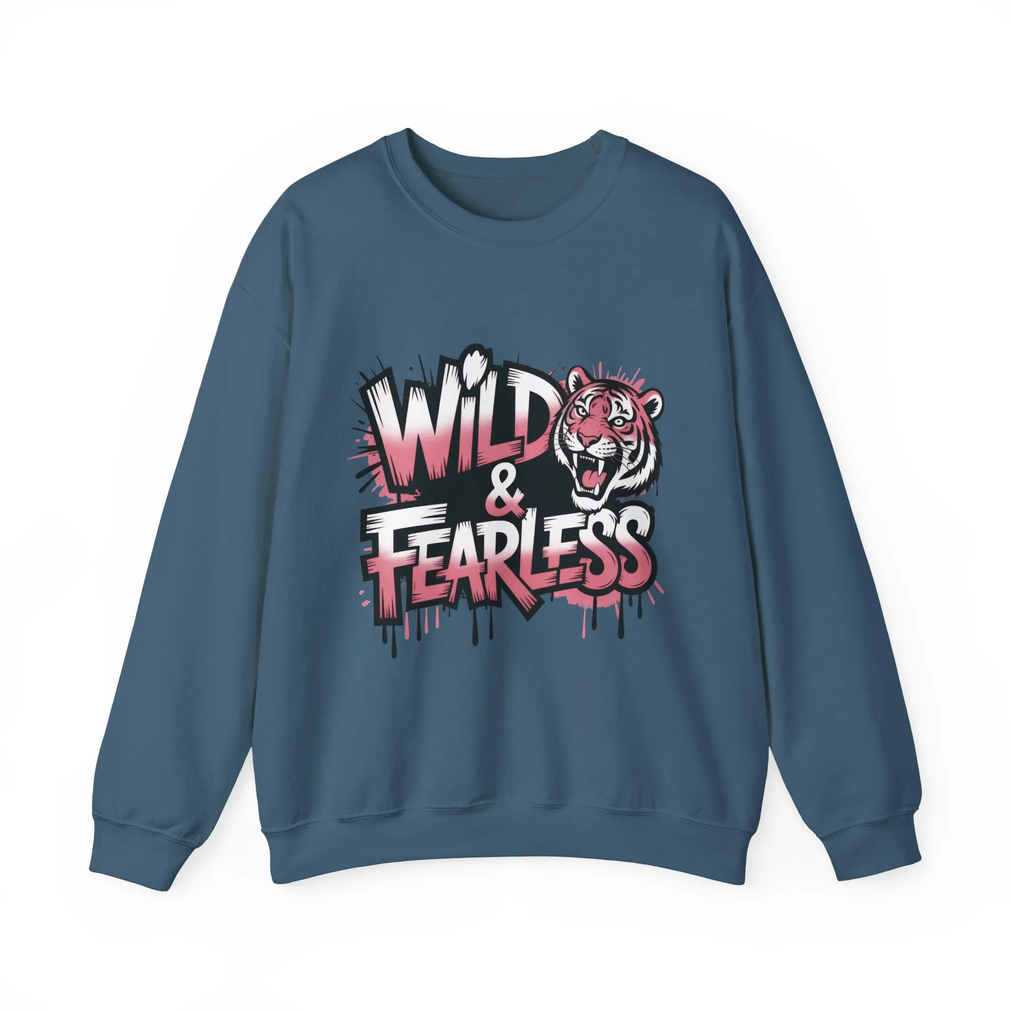 Women's Sweatshirt Wild & Fearless, Tiger Graffiti Graphic Pullover, Bold Urban Streetwear Top - Image 13