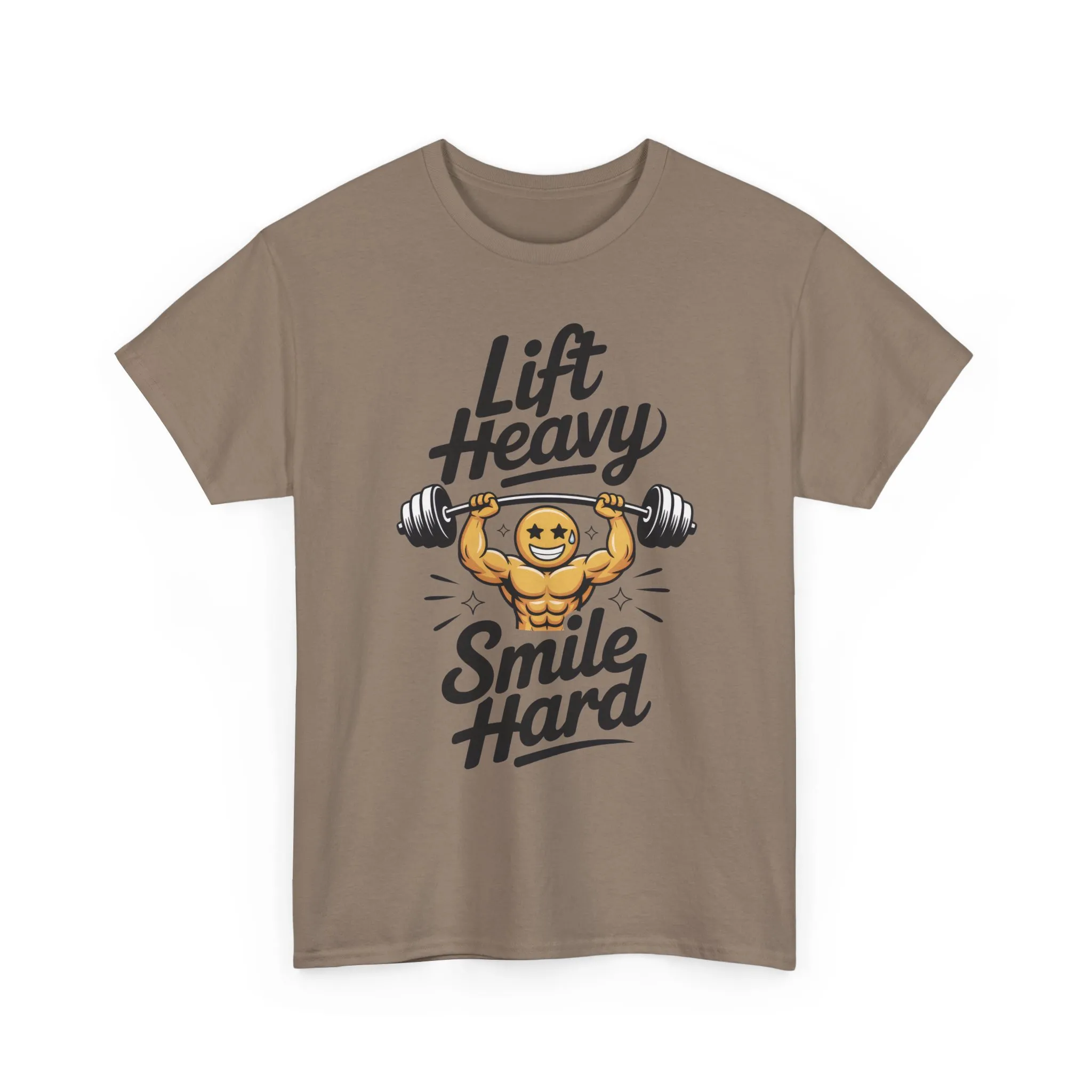 Mens Lift Heavy Smile Hard T-Shirt, Funny Gym Workout Graphic Tee, Mens Gym Tshirt - Image 10