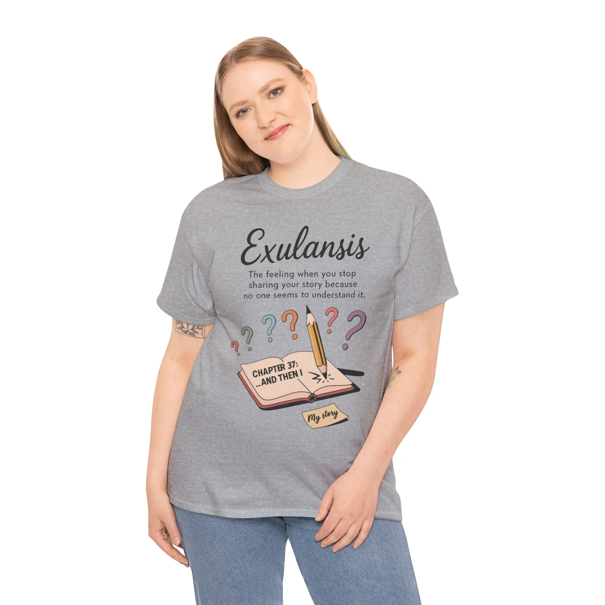 Exulansis Shirt, Emotional Aesthetic Word Tee, Deep Meaning Typography Graphic Tee, Women's Heavy Cotton Tee, deep meaning t shirt - Image 8