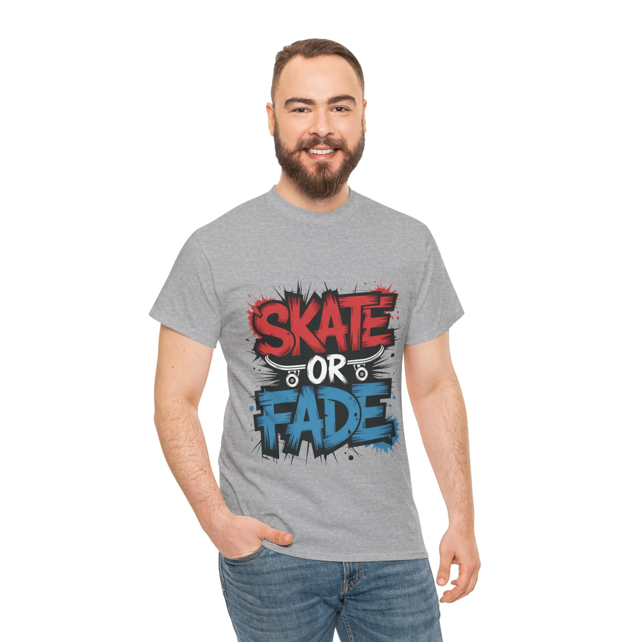 Skate Or Fade Men's T-Shirt, Graffiti Skateboarding Graphic Tee, Urban Streetwear Skater Top - Image 8