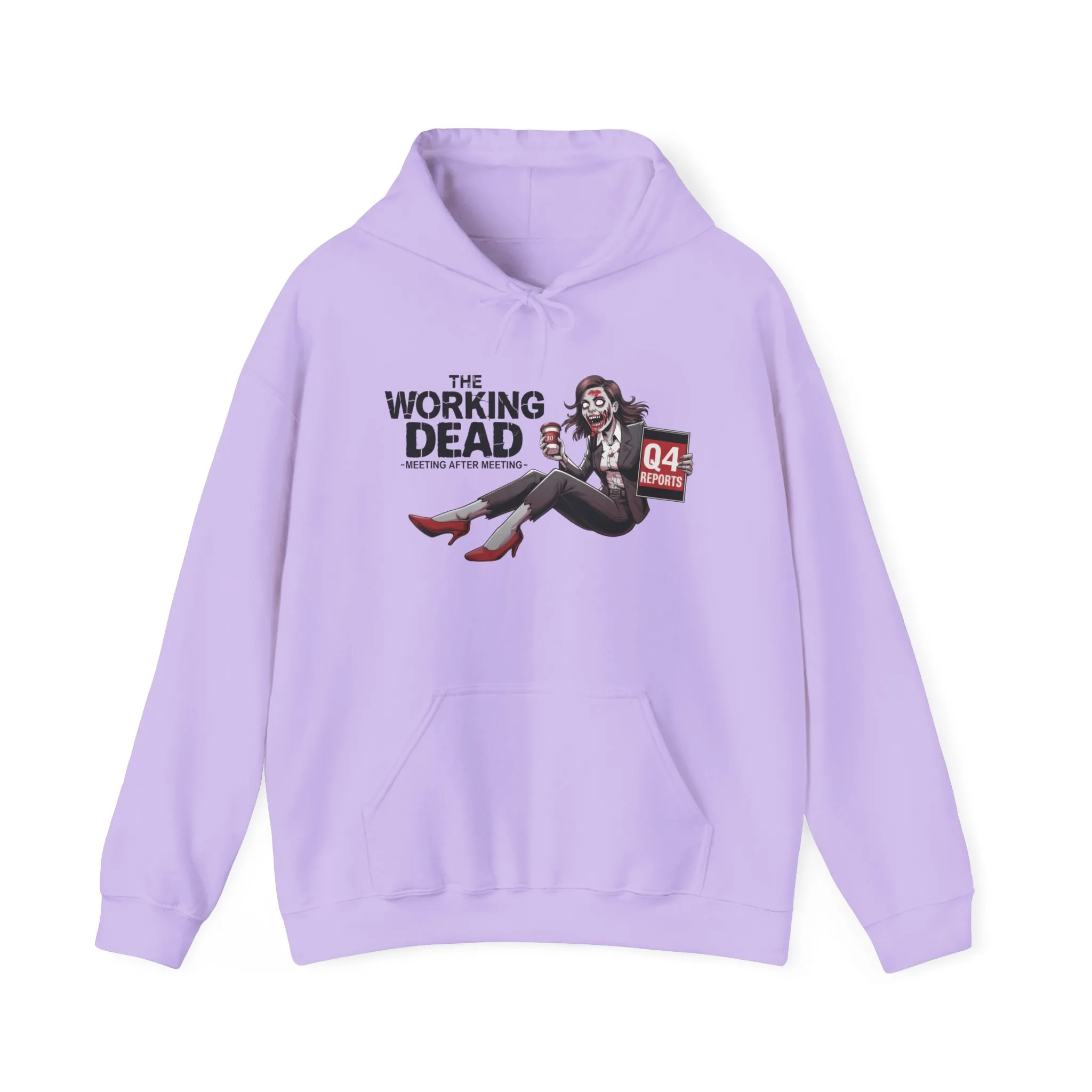 The Working Dead Women's Zombie Hoodie, Funny Office Meeting Sweatshirt, Halloween Zombie Top, Halloween Work Top - Image 29