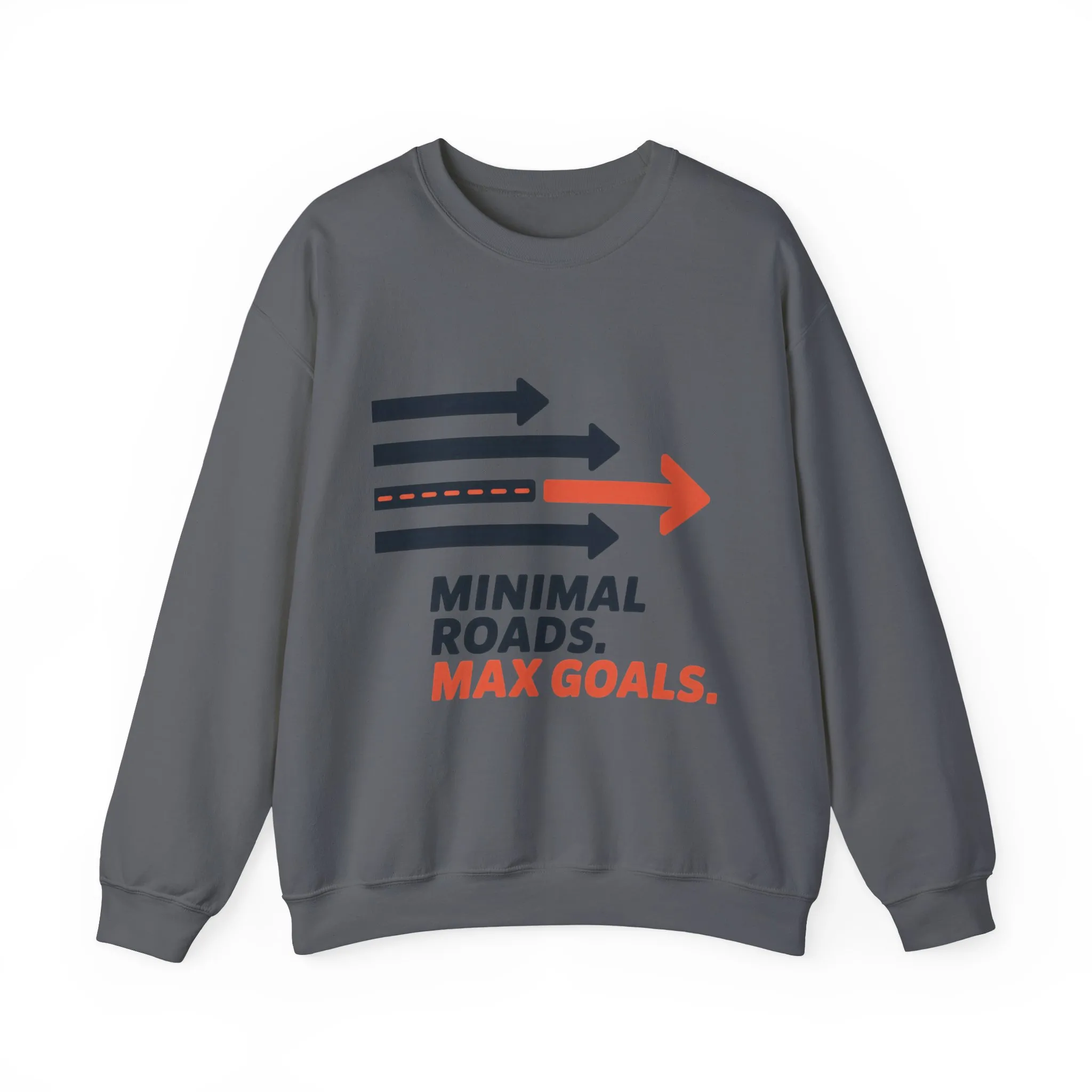 Mens Heavy Blend™ Crewneck Sweatshirt, Minimal Roads Max Goals Motivational Mens Sweatshirt - Image 19