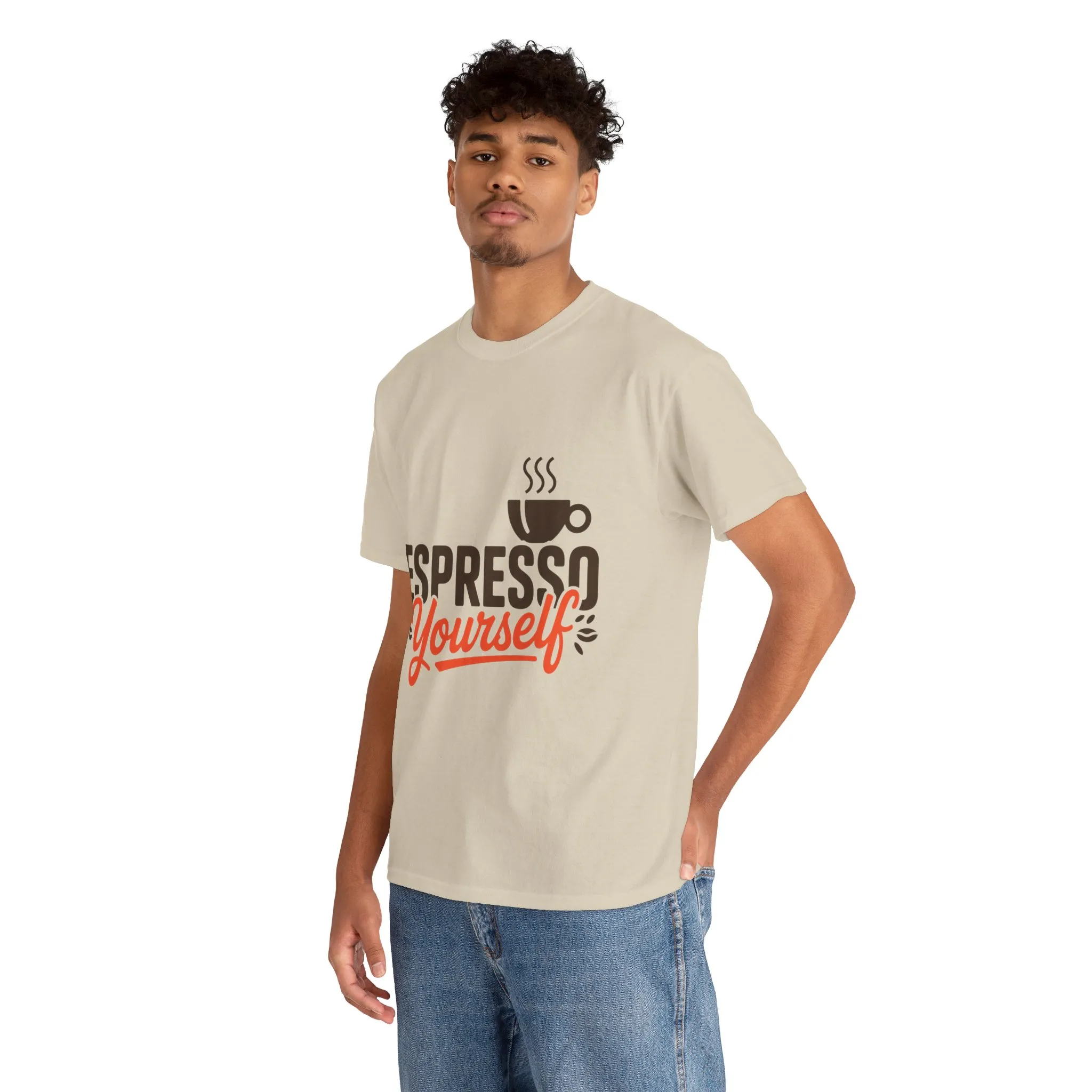 Espresso Yourself Mens T-Shirt, Funny Coffee Graphic Tee, Coffee Tee, Coffee Humor - Image 3