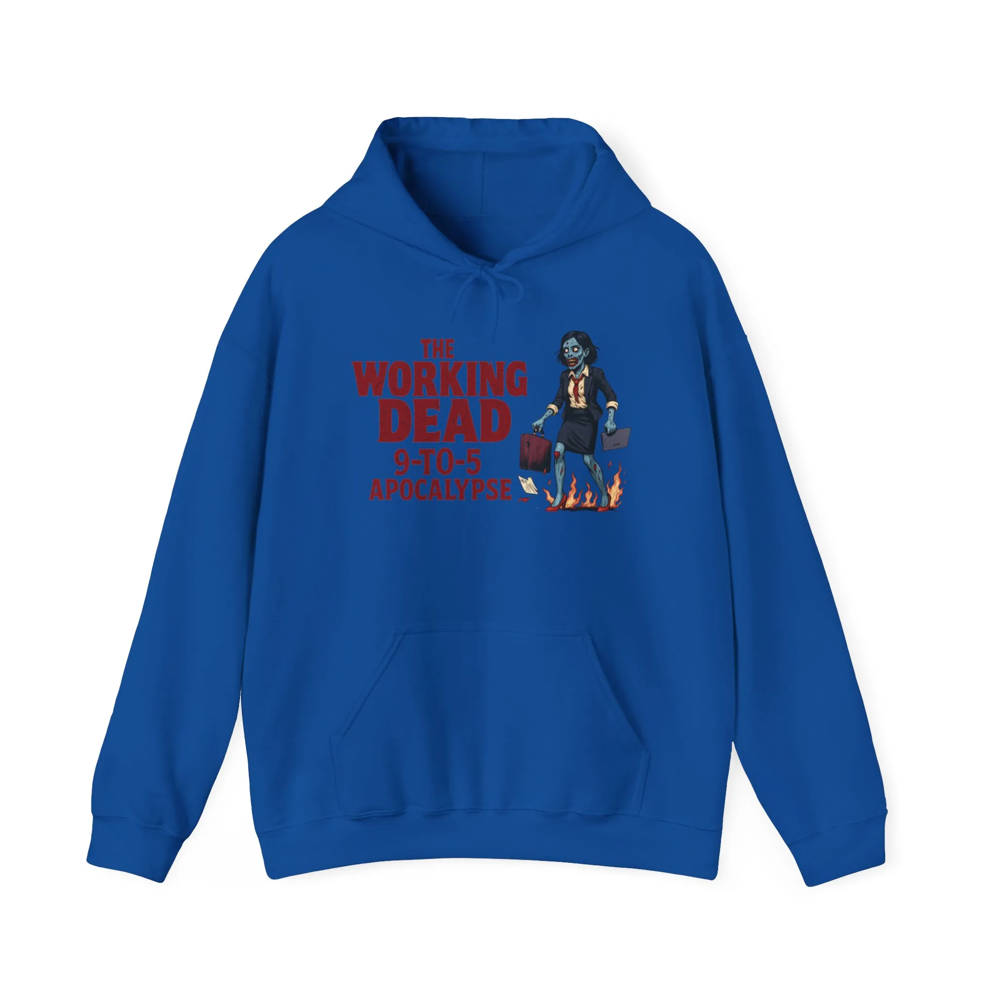 The Working Dead 9-to-5 Apocalypse Hoodie, Women's Horror Office Zombie Sweatshirt, Halloween Zombie Top, Halloween Work Top - Image 25