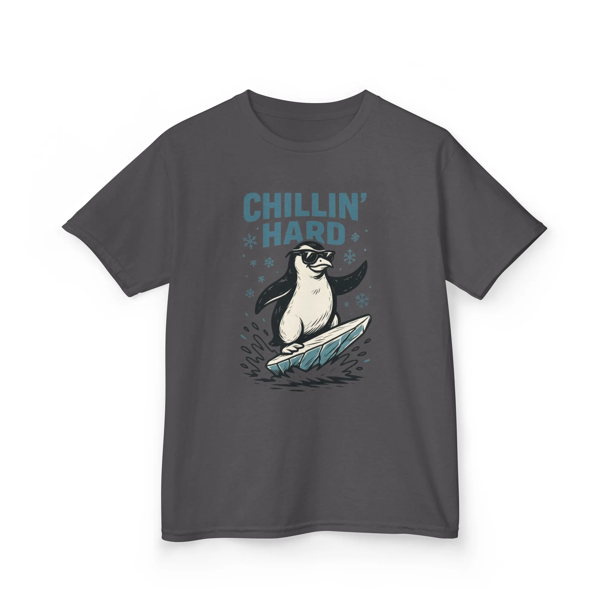Kids Heavy Cotton™ Tee, Kids Chillin Hard Penguin T-Shirt, Funny Cool Animal Graphic Tee for Children - Image 13